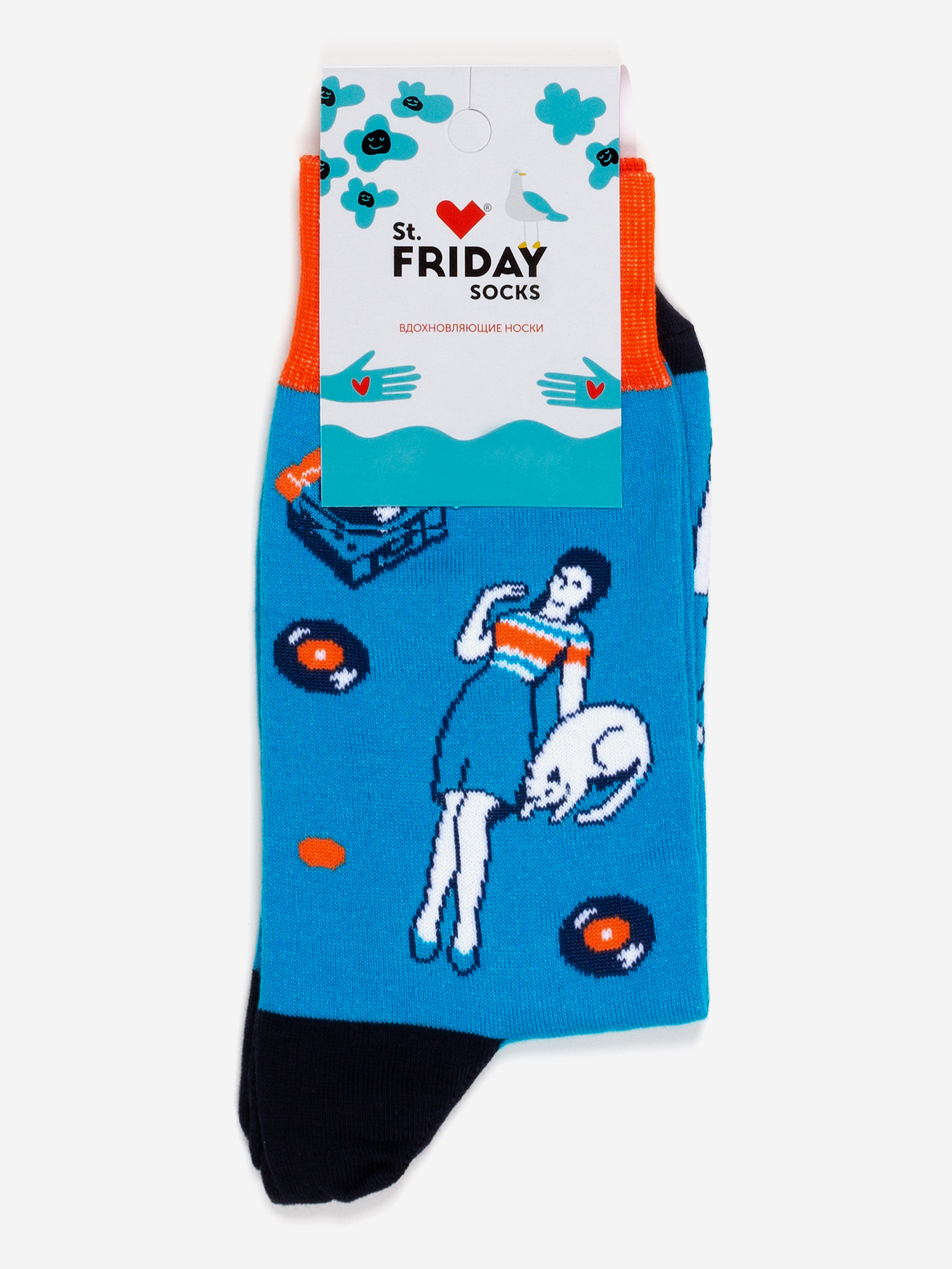 

Носки с рисунками St.Friday Socks, Винил утомил, Голубой