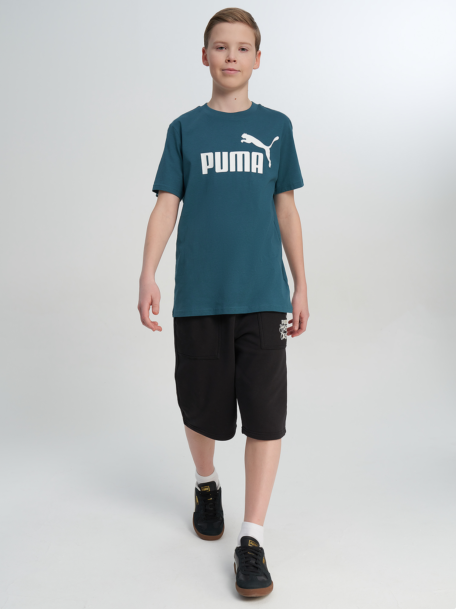 Футболка для мальчиков PUMA Ess No. 1 Logo, Зеленый 4