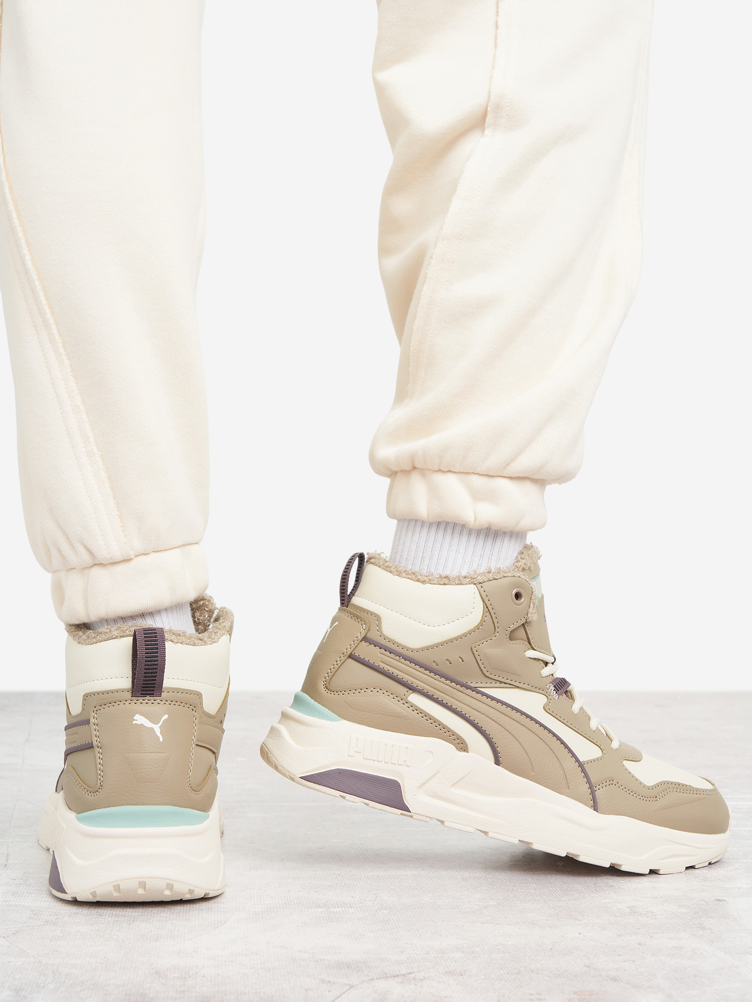 фото Кроссовки утепленные женские puma trinity lite, зеленый