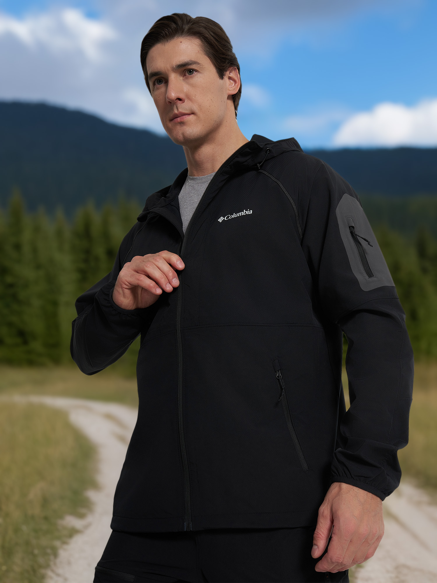 

Куртка софтшелл мужская Columbia Tall Heights II Hooded Softshell, Черный
