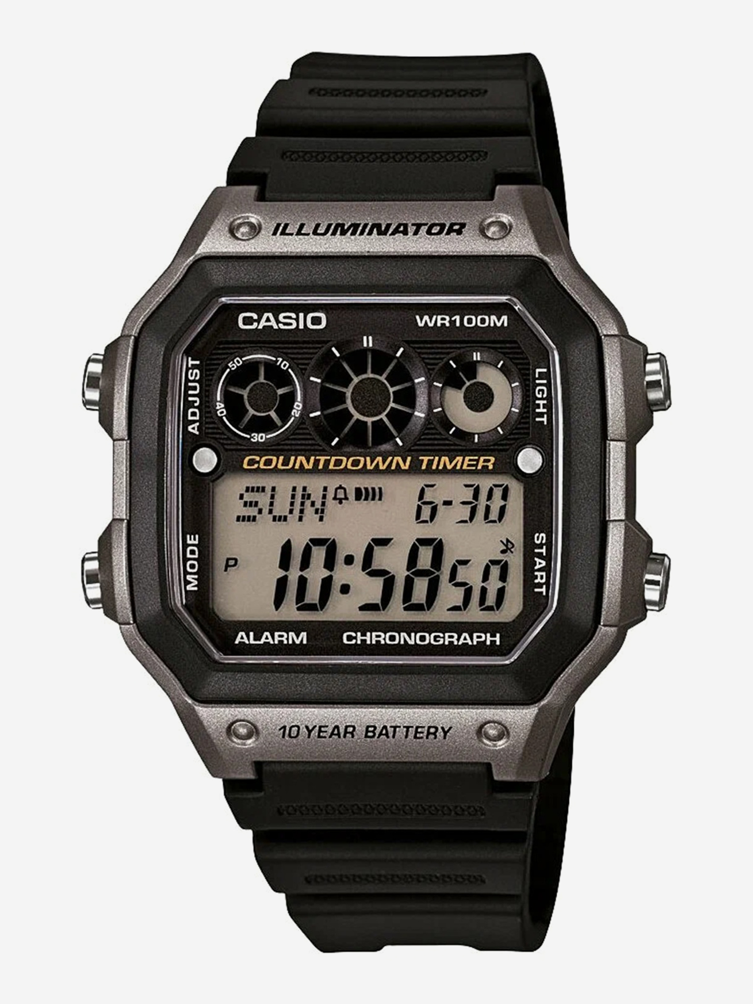 Изображение товара Спортивные часы CASIO ILLUMINATOR AE-1300WH-8A, Серый/черный