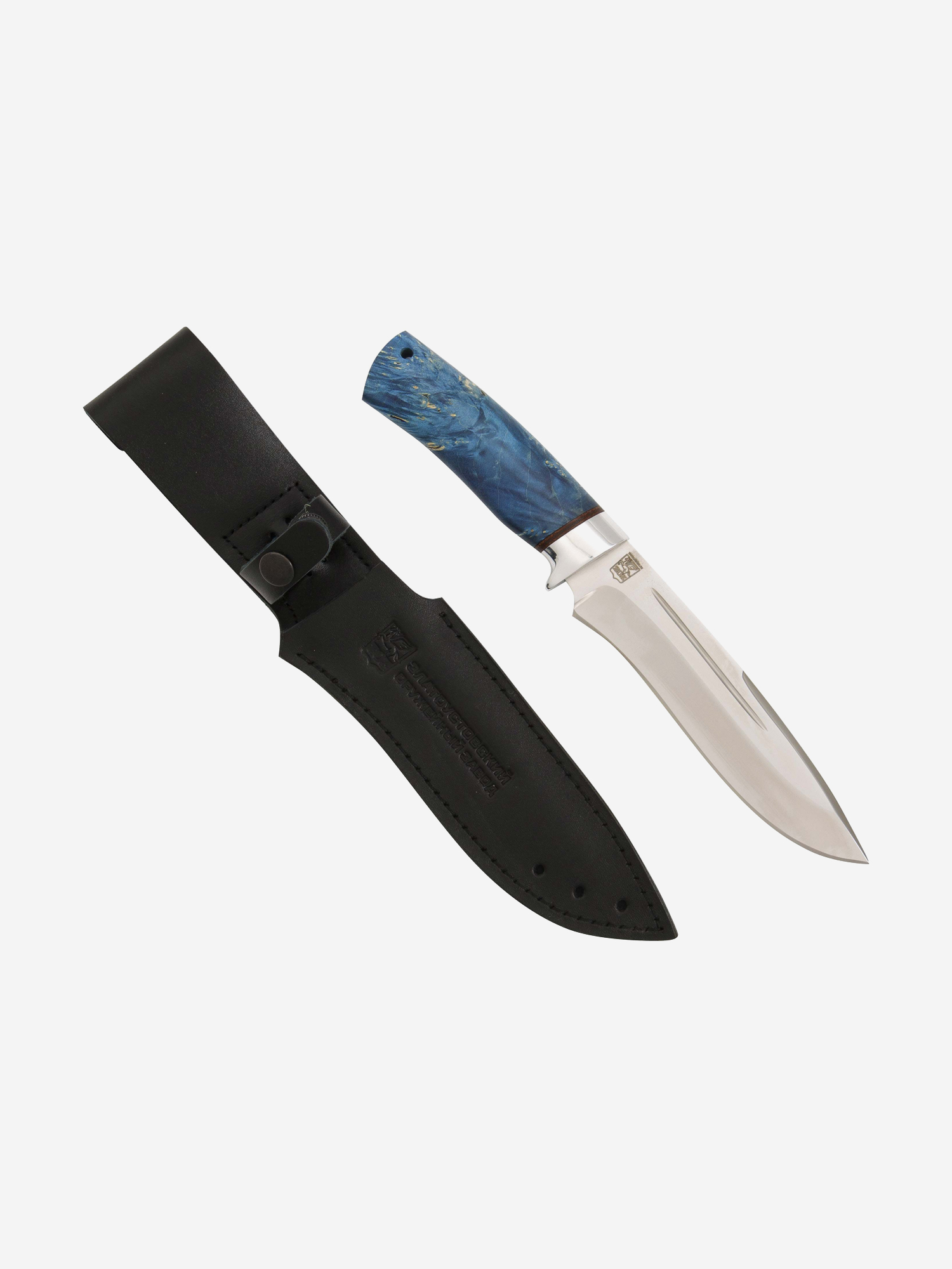 

Нож Златоустовский оружейный завод "Беркут" (сталь VG 10, кап клена стабилизированная/ал.) нож для охоты, разделочный нож, Голубой