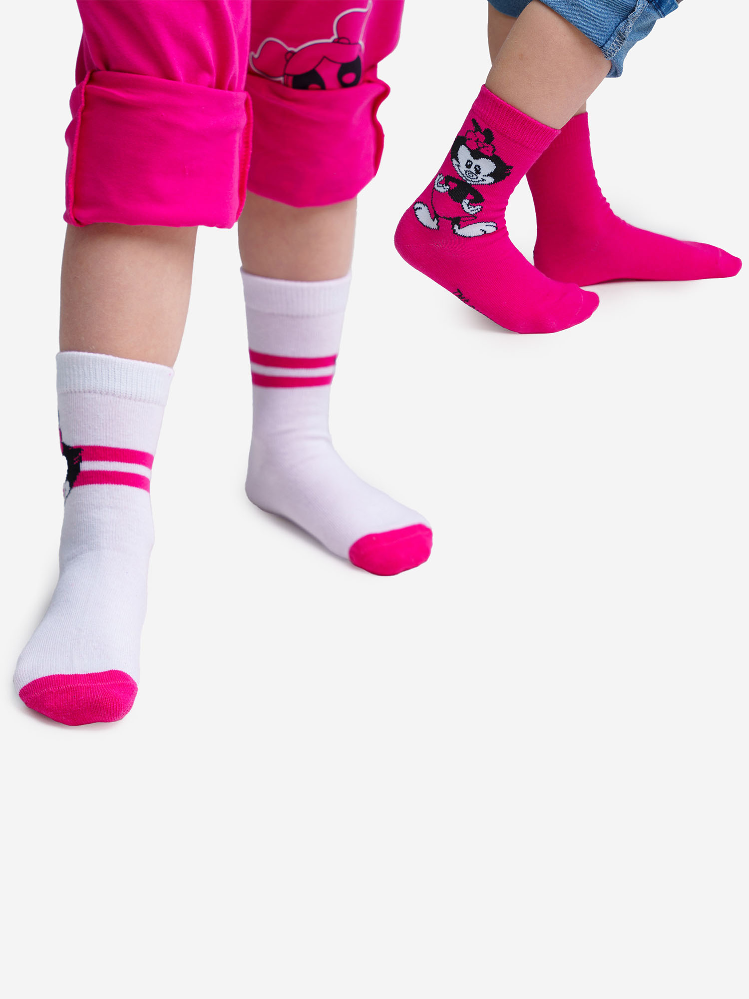 Носки Playtoday для девочки, 2 пары в комплекте, Мультицвет
