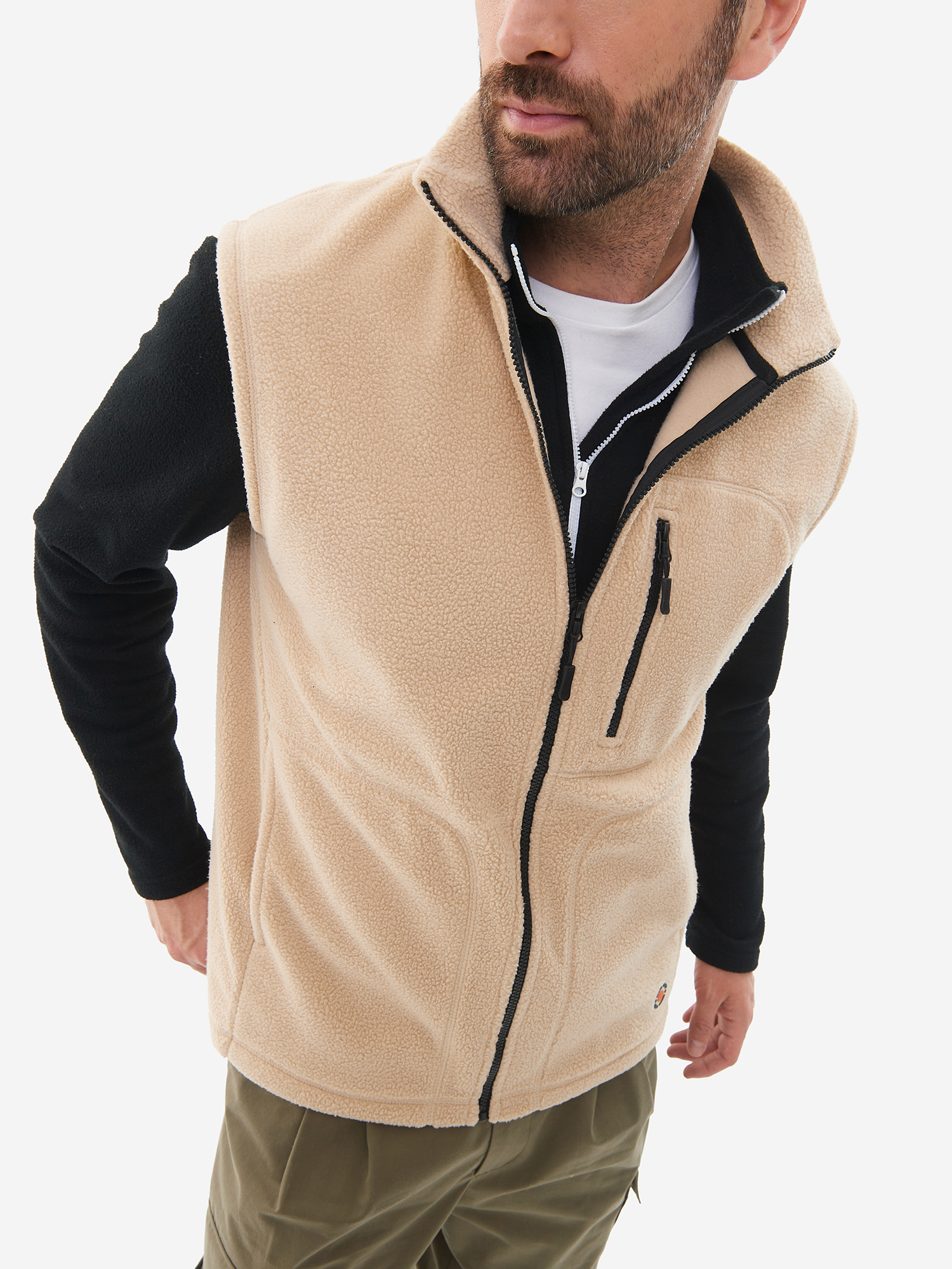 

Жилет мужской oversize PointHit безрукавка из шерпы, Бежевый