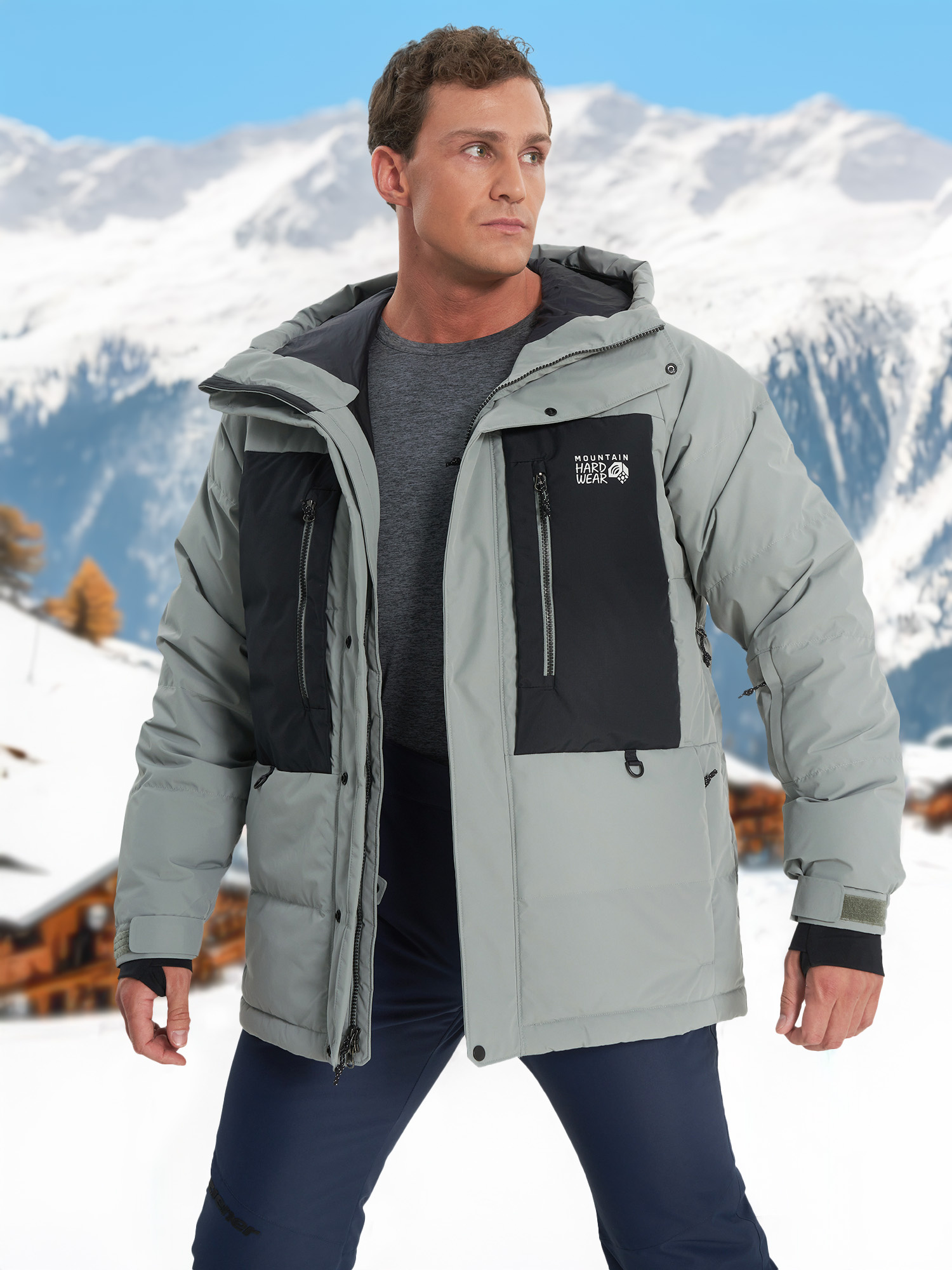 Пуховик Mountain Hardwear First Tracks, серый, арт. 2092001mhw-339