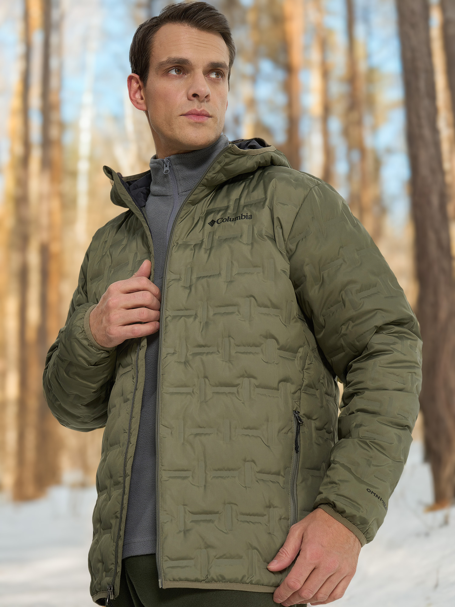 Пуховик Columbia Delta Ridge II Down Hooded Jacket, зеленый, арт. 18723