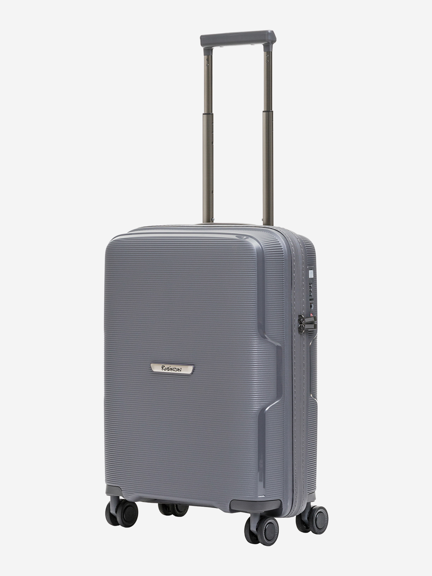Изображение товара Чемодан Robinzon серый из полипропилена с гарантией 5 лет