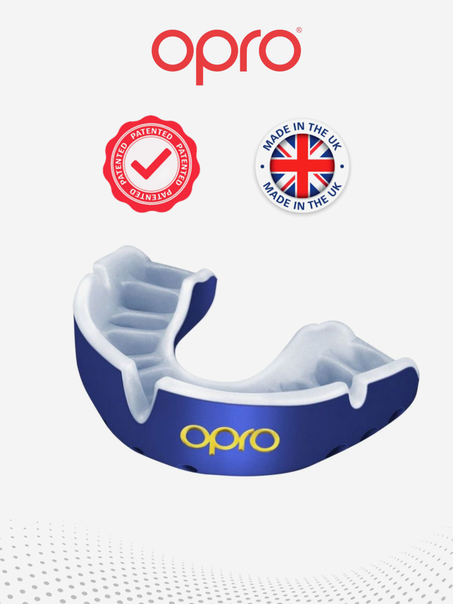 Изображение товара Боксерская капа взрослая защитная для зубов OPRO Self-Fit Gold Blue/Pearl