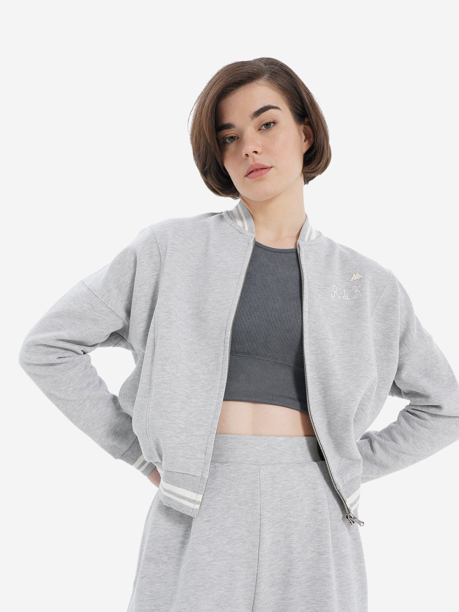 Толстовка оверсайз Robe di Kappa, серый, арт. 35558