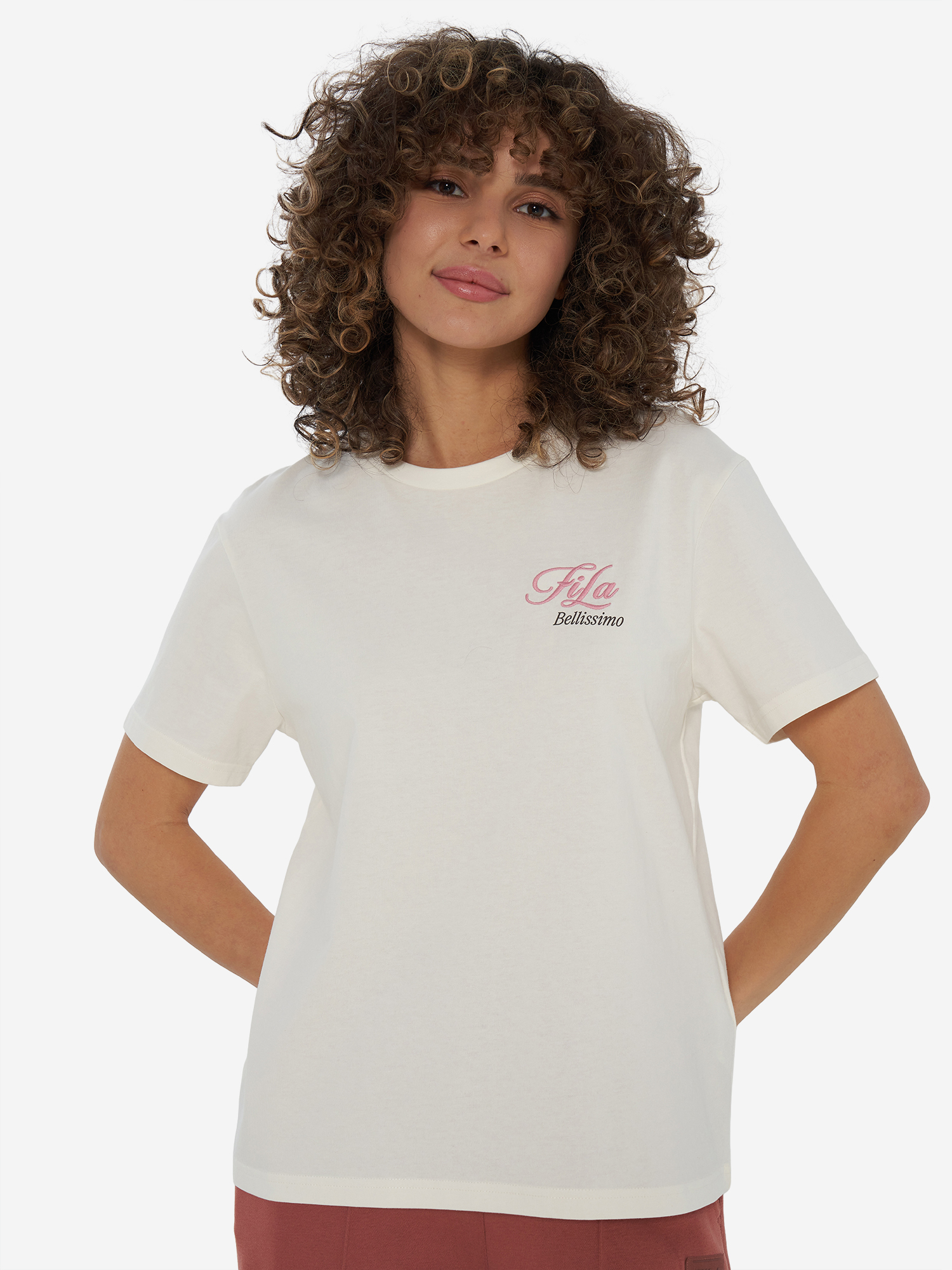 Изображение товара Женская футболка FILA с логотипом, свободный крой, хлопок