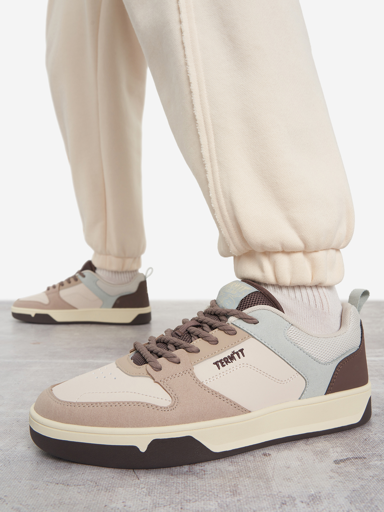 Изображение товара Женские кеды Termit Casper 3.0 бежевый зеленый спортивные демисезонные