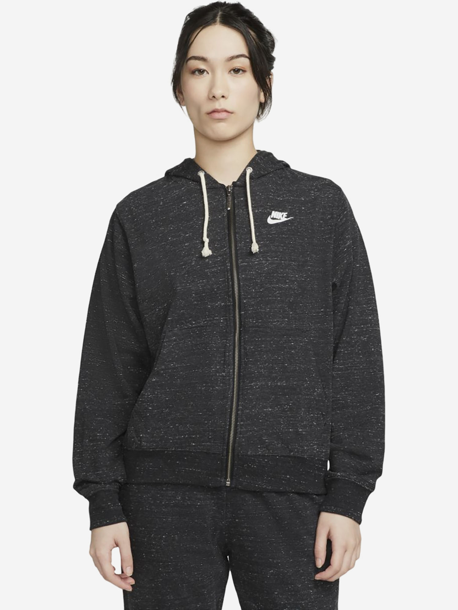 Толстовка женская Nike W NSW GYM VNTG EASY FZ HOODIE, Черный