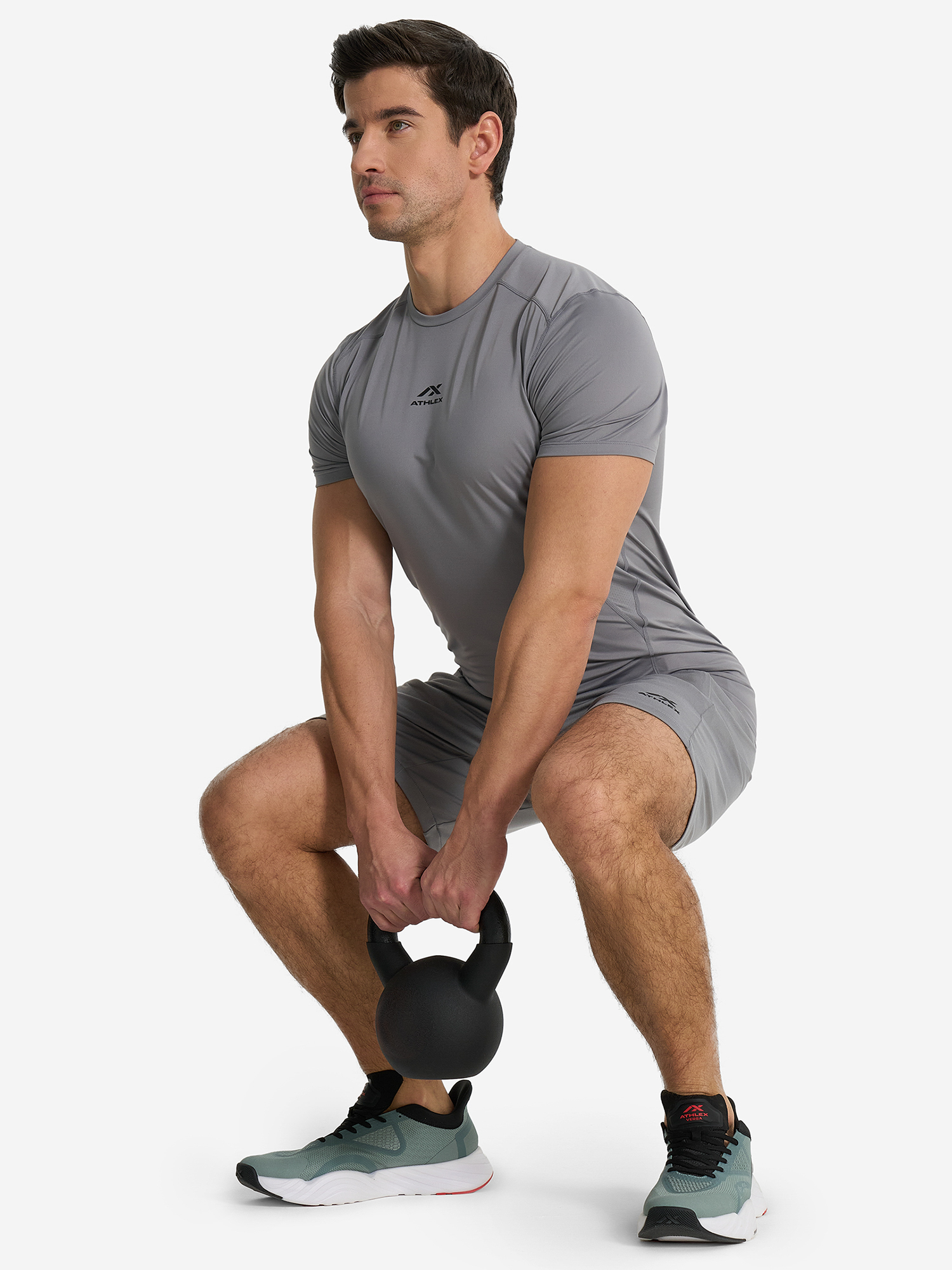 фото Футболка компрессионная мужская athlex, серый