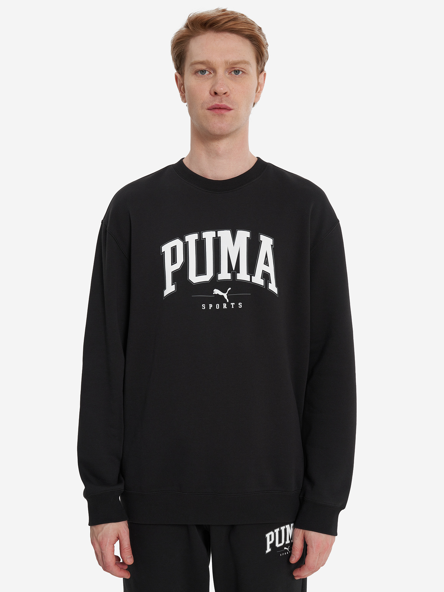 Джемпер флисовый мужской PUMA Squad, Черный 681794P0P-01, размер RUS 48-50 - фото 2