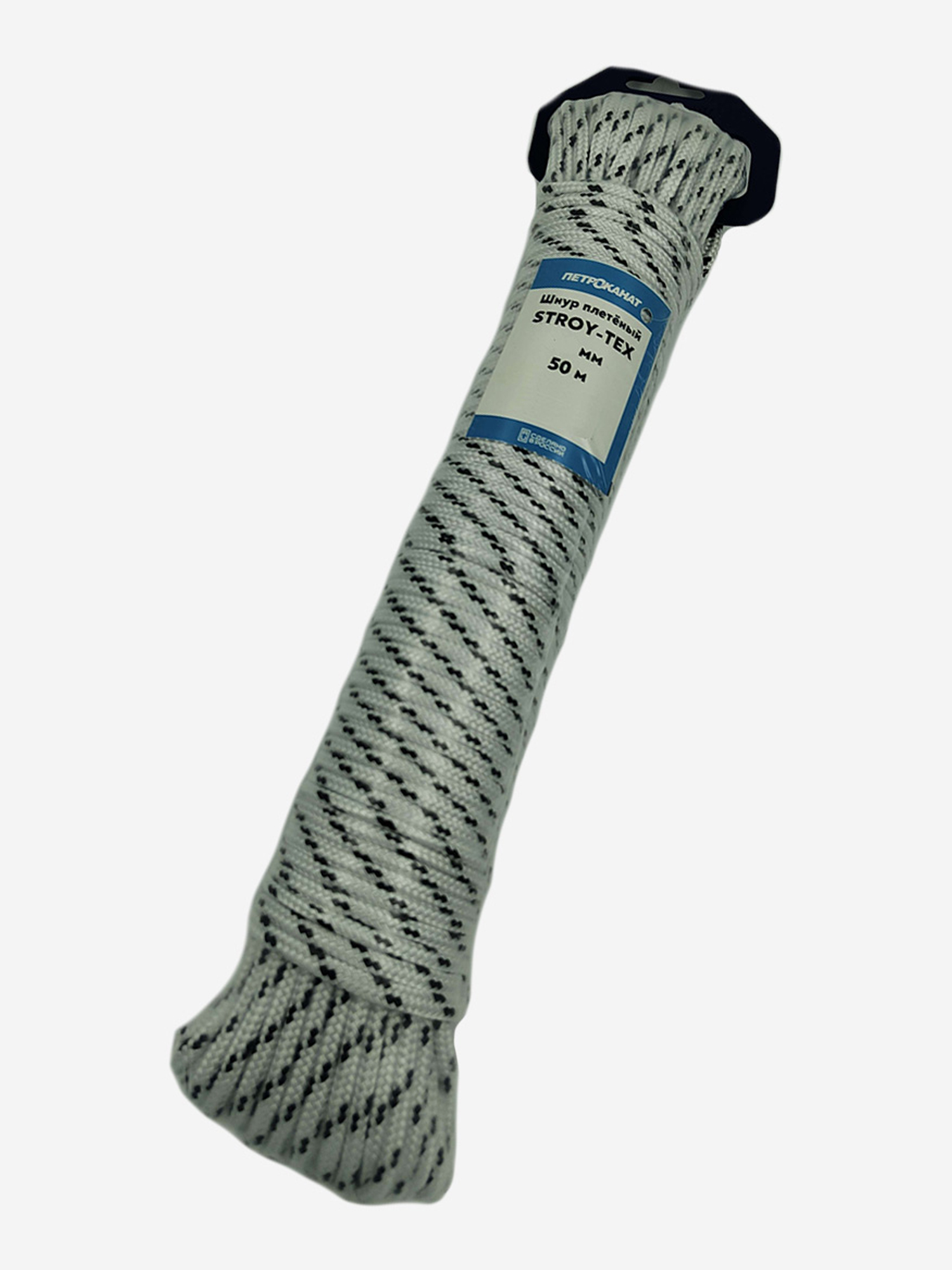 Шнур плетеный (канат) Петроканат STROY-TEX 5,0 мм, тест 320 кг, 50 м, евромоток, Бежевый
