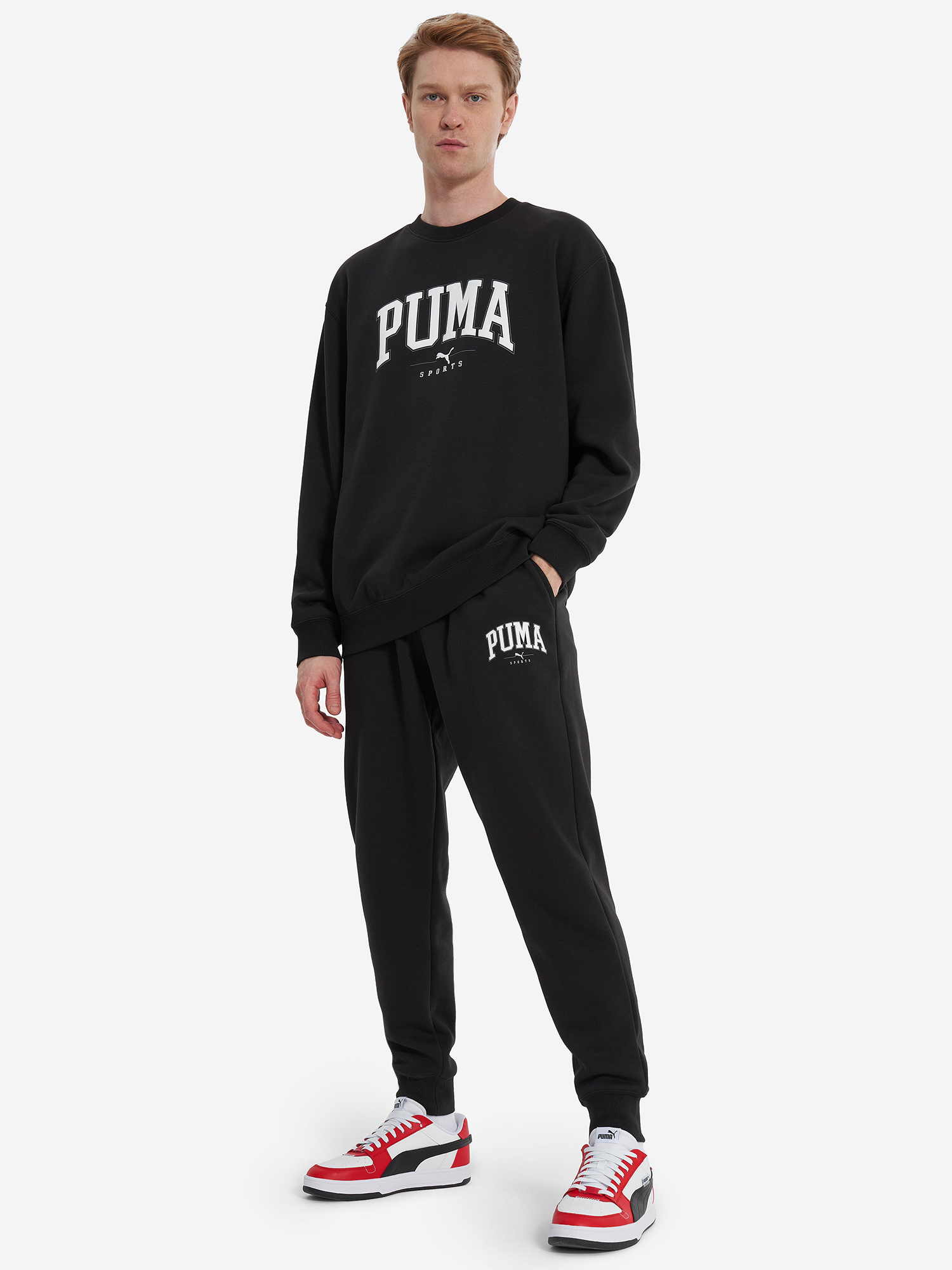 Джемпер флисовый мужской PUMA Squad, Черный 681794P0P-01, размер RUS 48-50 - фото 4