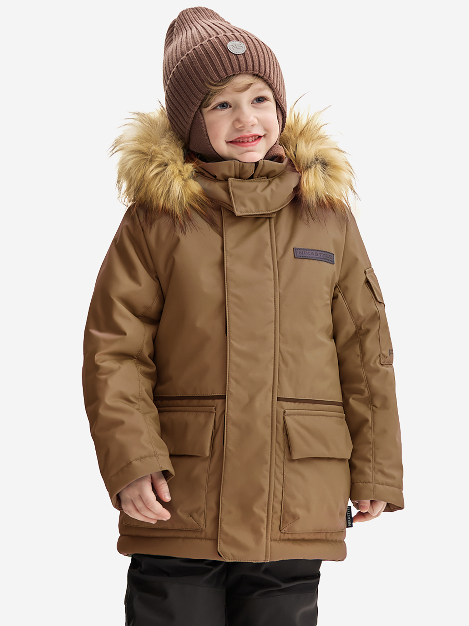 Изображение товара Детская зимняя куртка NIKASTYLE Кэмел с мембраной и синтетическим утеплителем