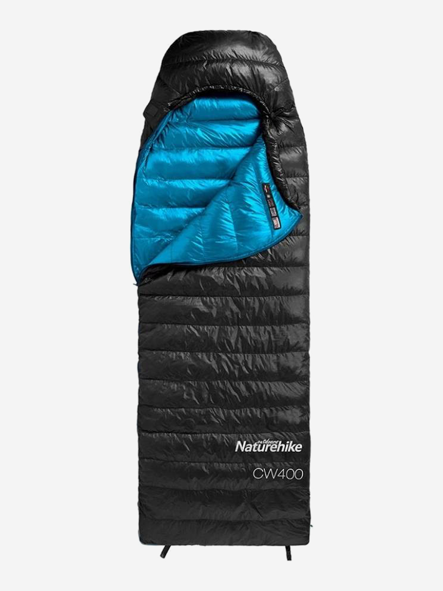

Мешок спальный Naturehike CW400 NH18C400-D с гусиным пухом М черный, Черный