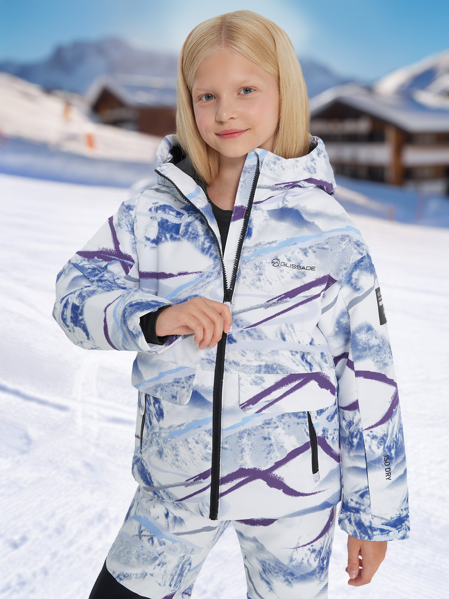 Куртка утепленная для девочек Glissade, голубой, арт. 137694gsd-q1