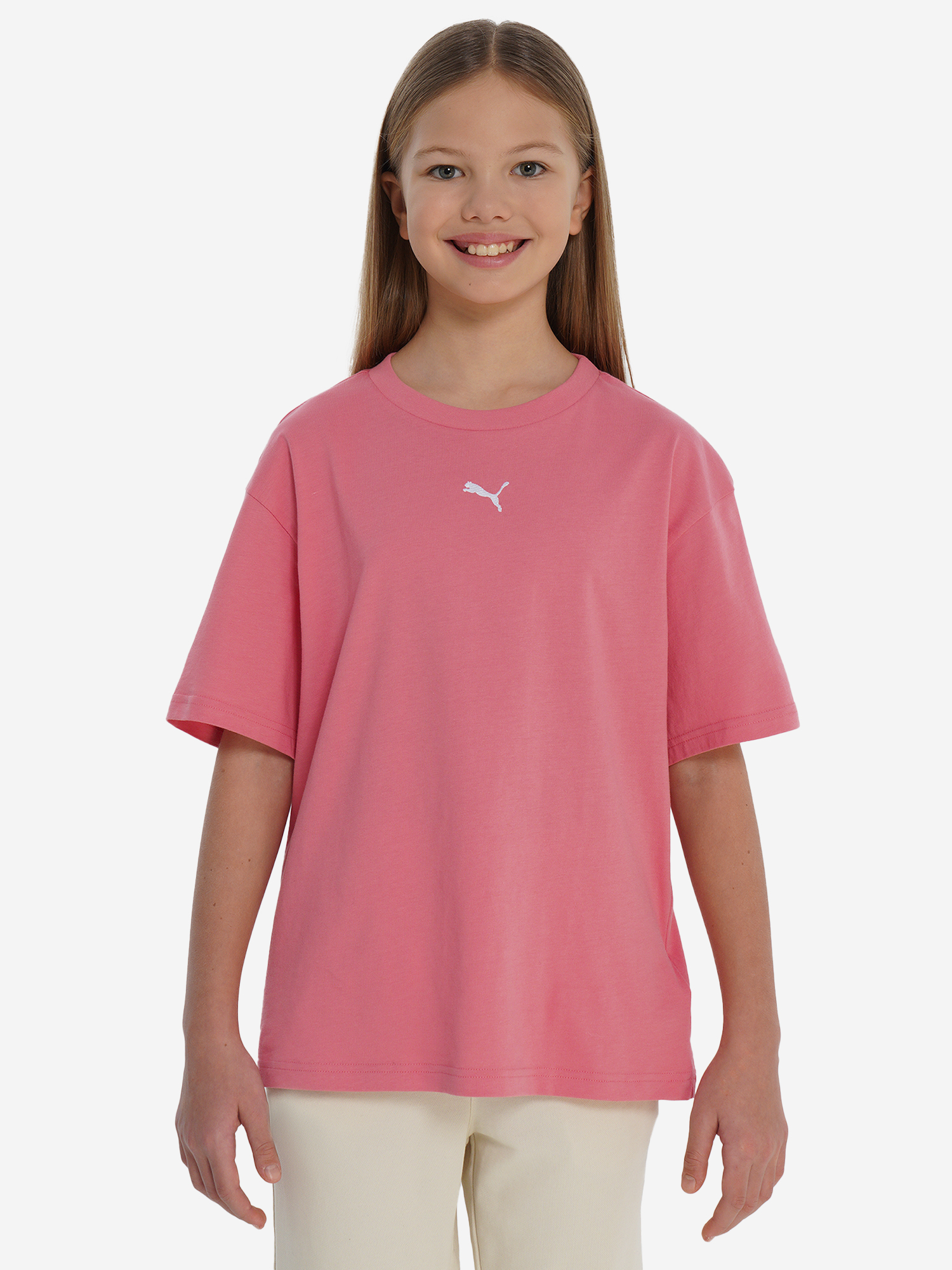 Футболка для девочек PUMA Ess Boxy G, Розовый 2