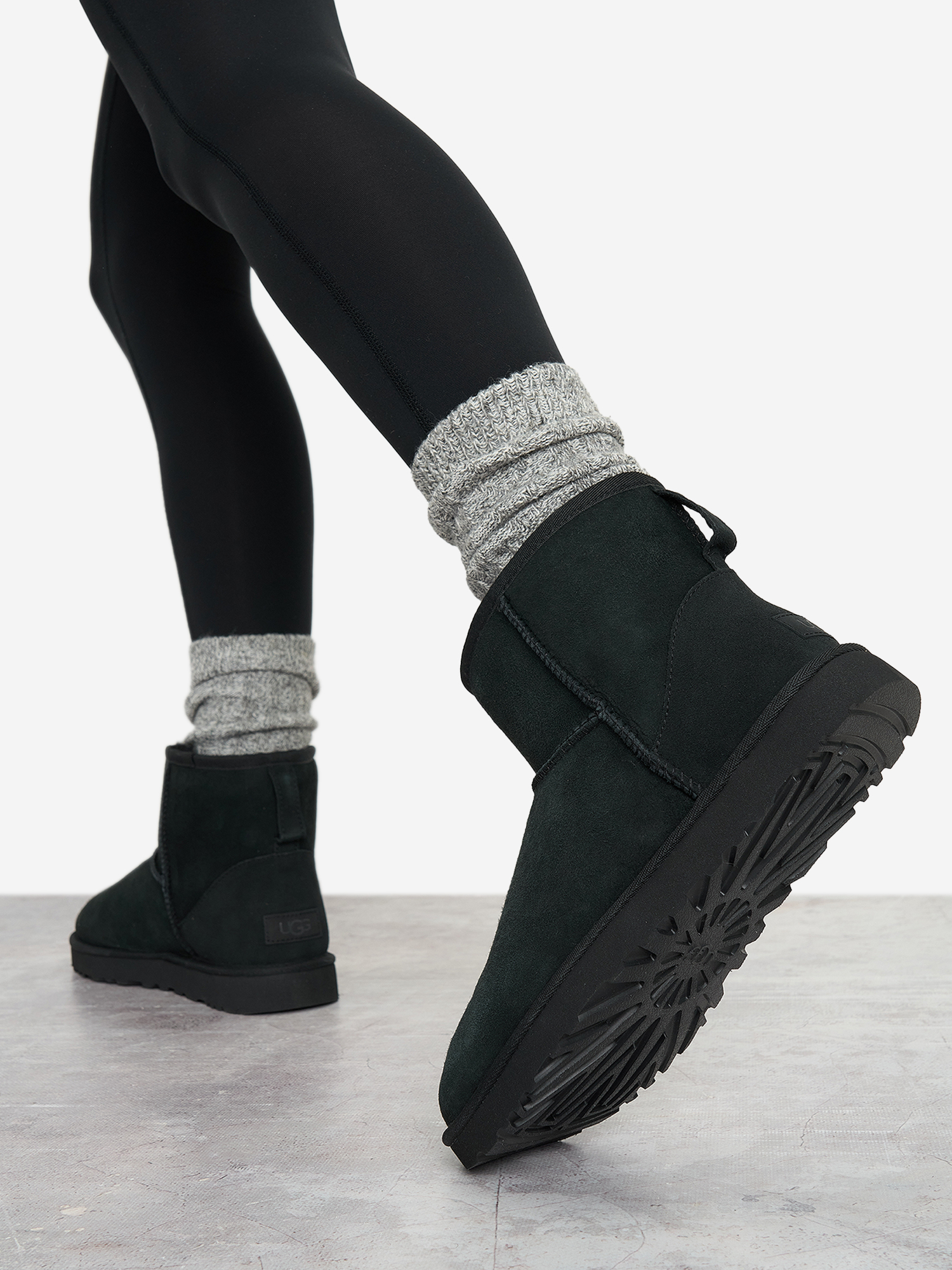 Ботинки утепленные женские UGG Classic Mini II, Черный