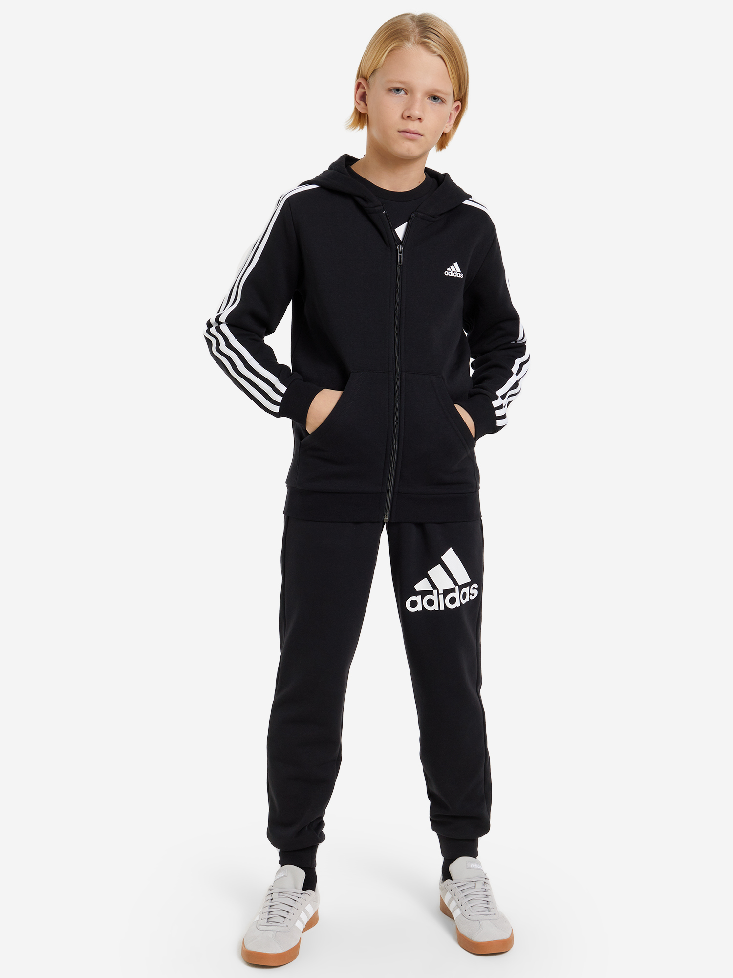 Толстовка для мальчиков adidas, Черный HR6331A01-, размер 128 - фото 3