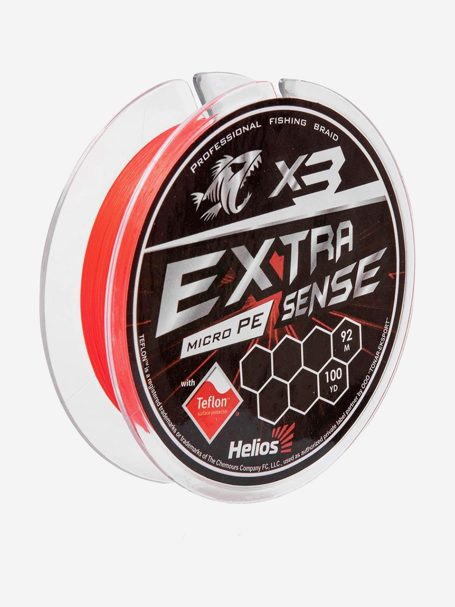 

Шнур плетеный для рыбалки Helios Extrasense X3 PE, 92м, 0,09мм, 2,3кг, красный, Красный