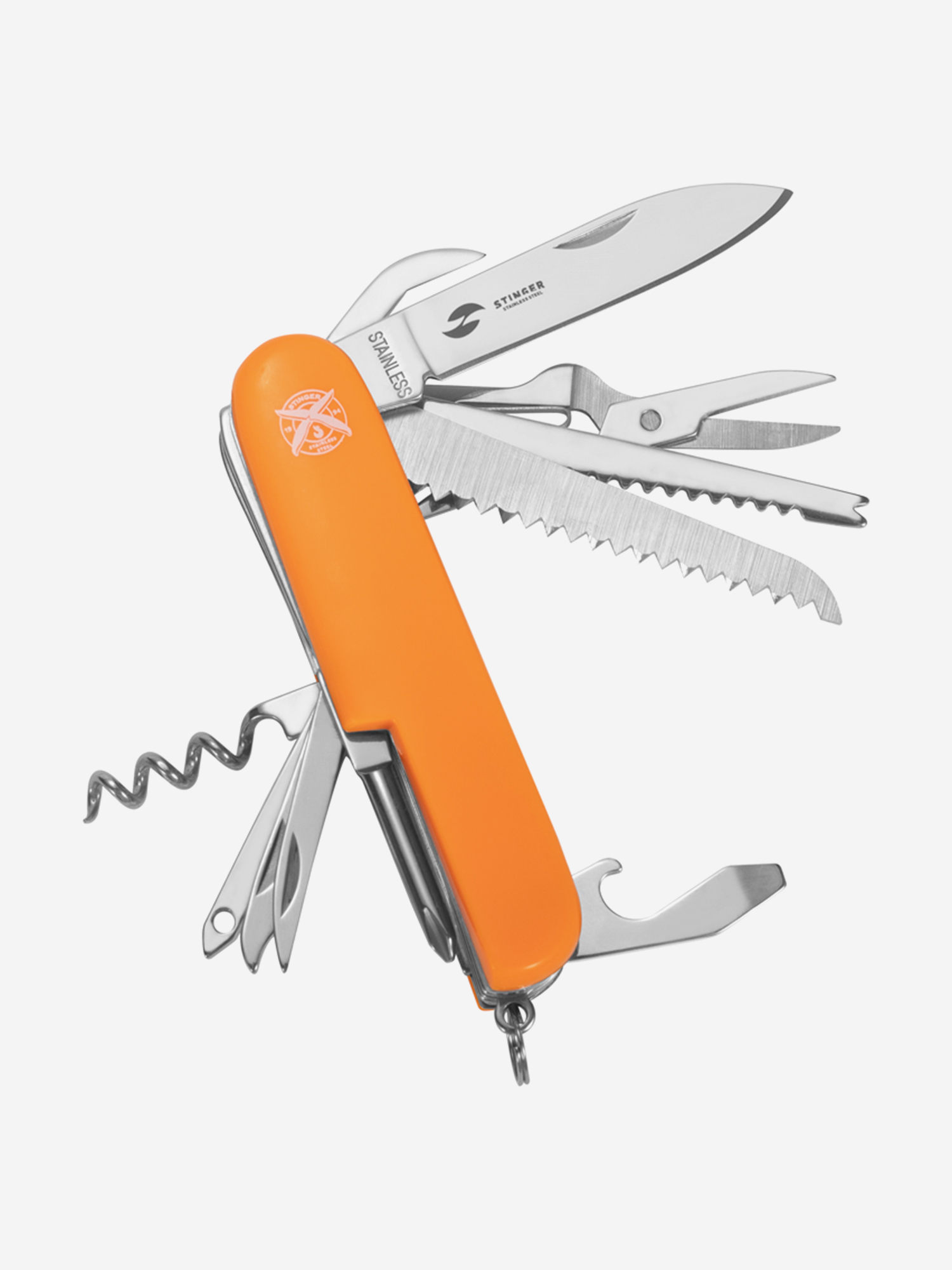 

Нож перочинный STINGER, , 15 функций, Оранжевый