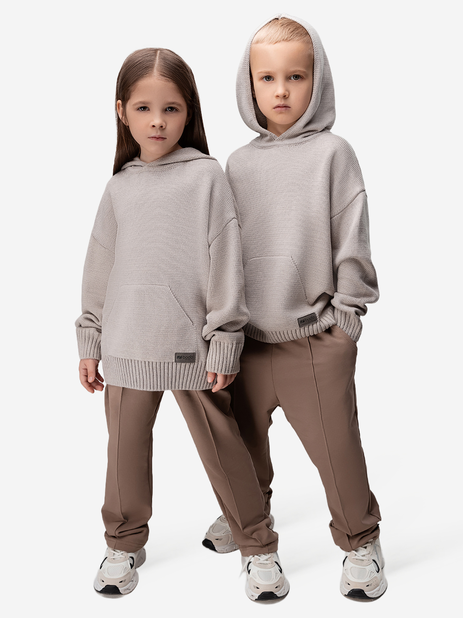 Изображение товара Детские спортивные брюки bodo Какао из футера двухнитка унисекс