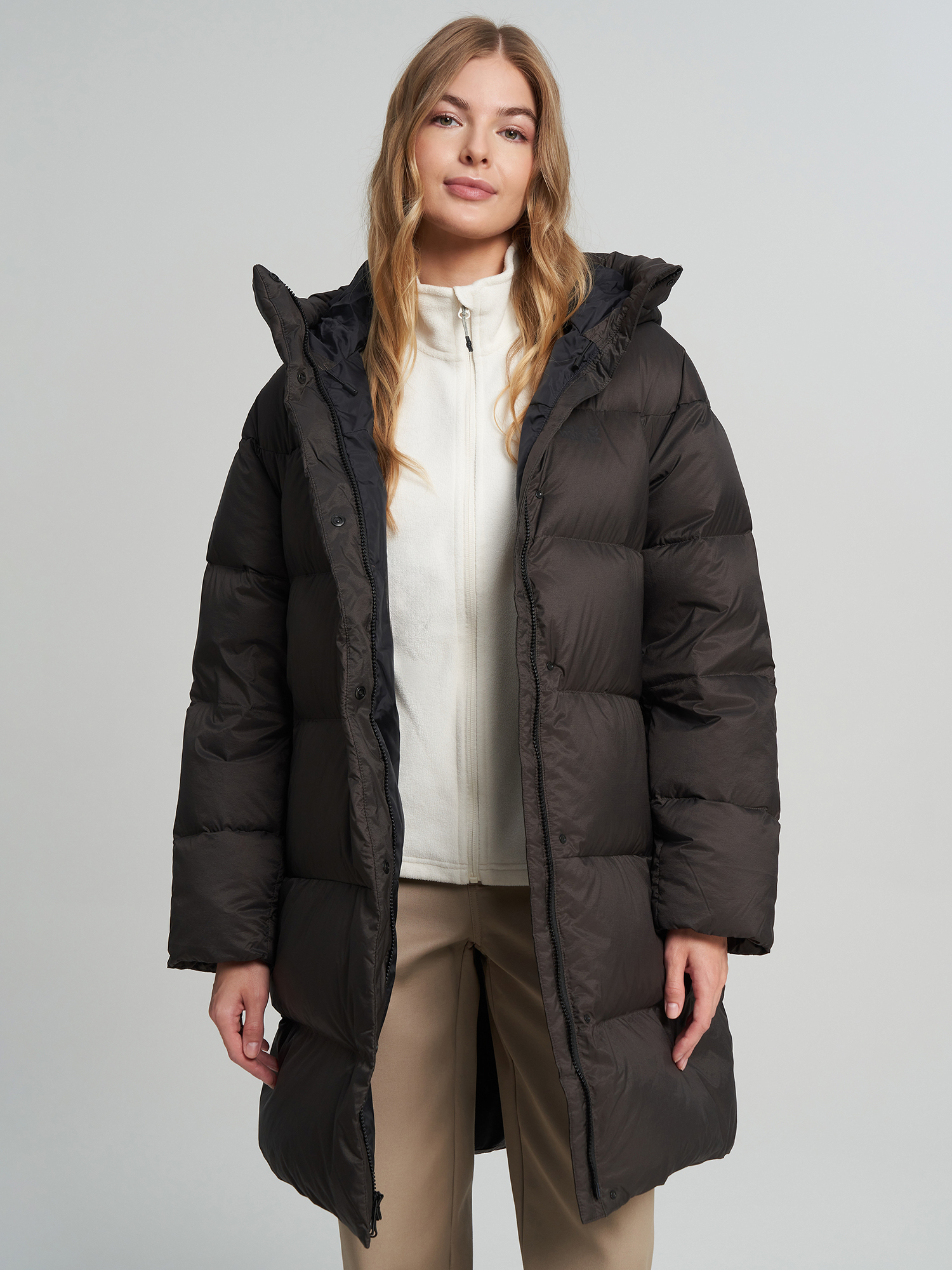 Пальто пуховое женское Jack Wolfskin Icy Hill, Коричневый