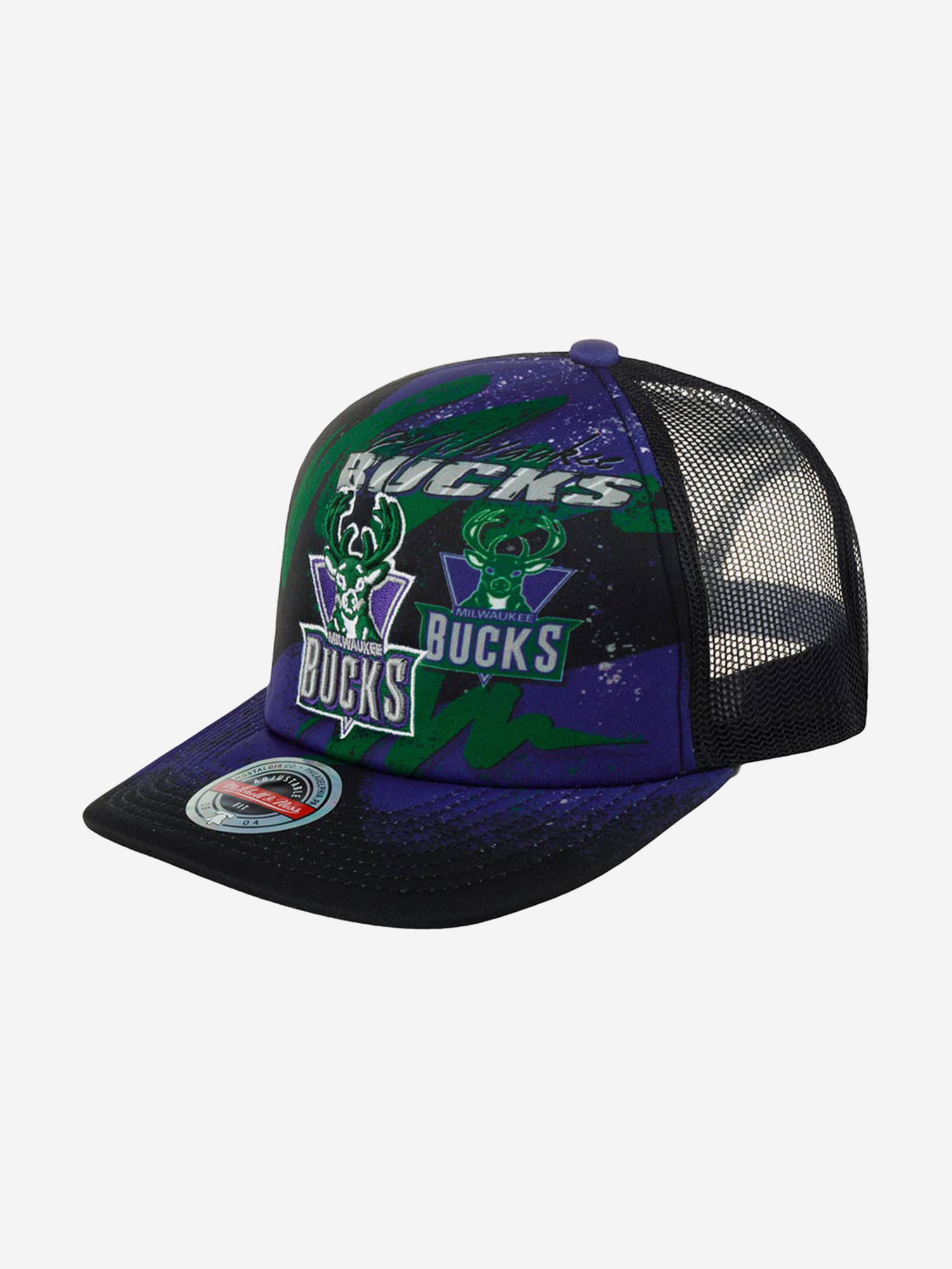 Изображение товара MITCHELL NESS HHSS2993-MBUYYPPPBLCK Бейсболка MLB Milwaukee Bucks