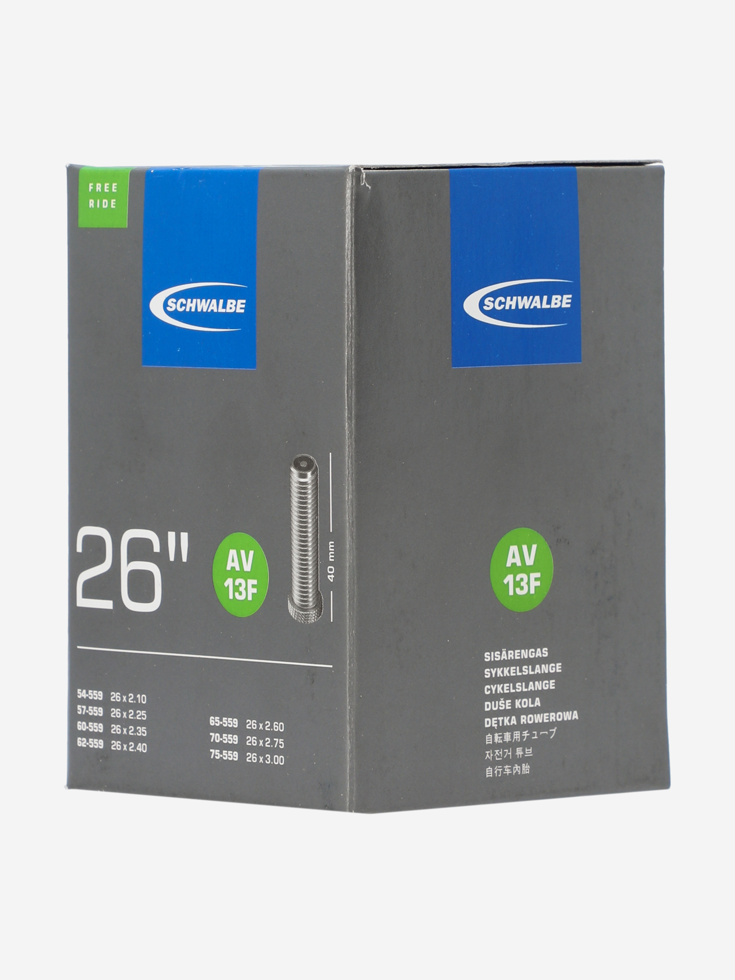 

Камера Schwalbe AV13F TR4 Freeride 26'' автониппель, Черный