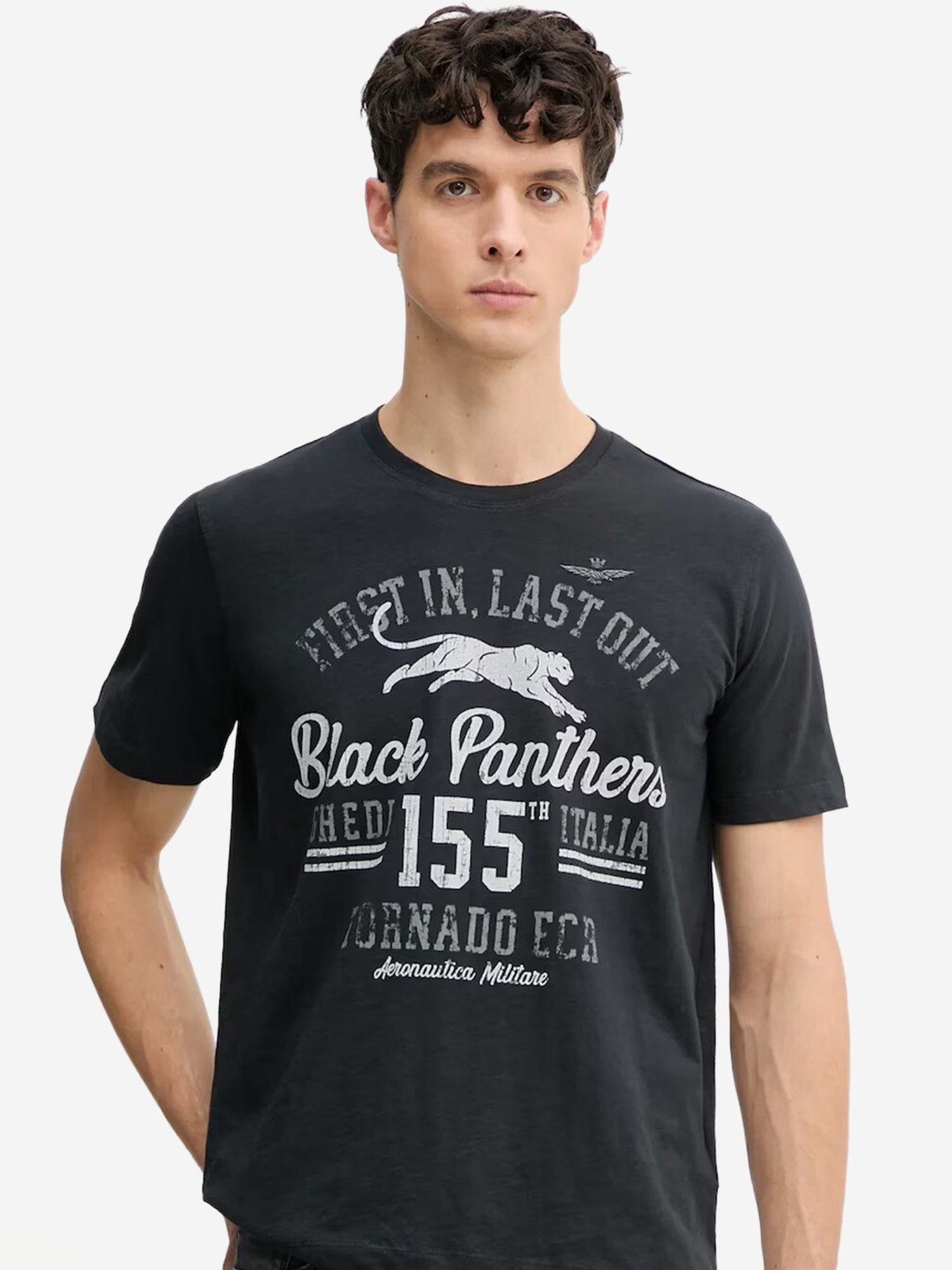 Изображение товара AERONAUTICA MILITARE Black Panthers — мужская футболка хлопок, без принта