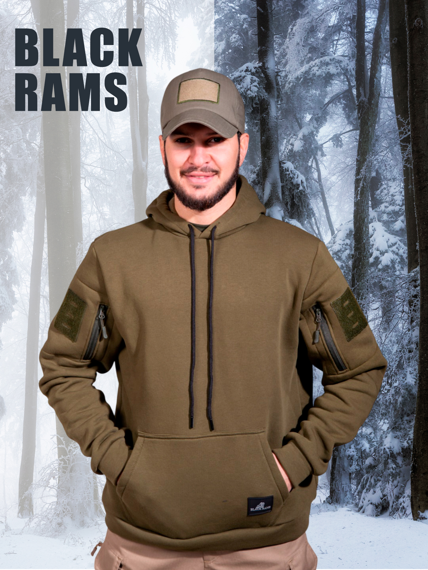 Изображение товара Худи для охоты и рыбалк Black Rams HBT-001 Хаки