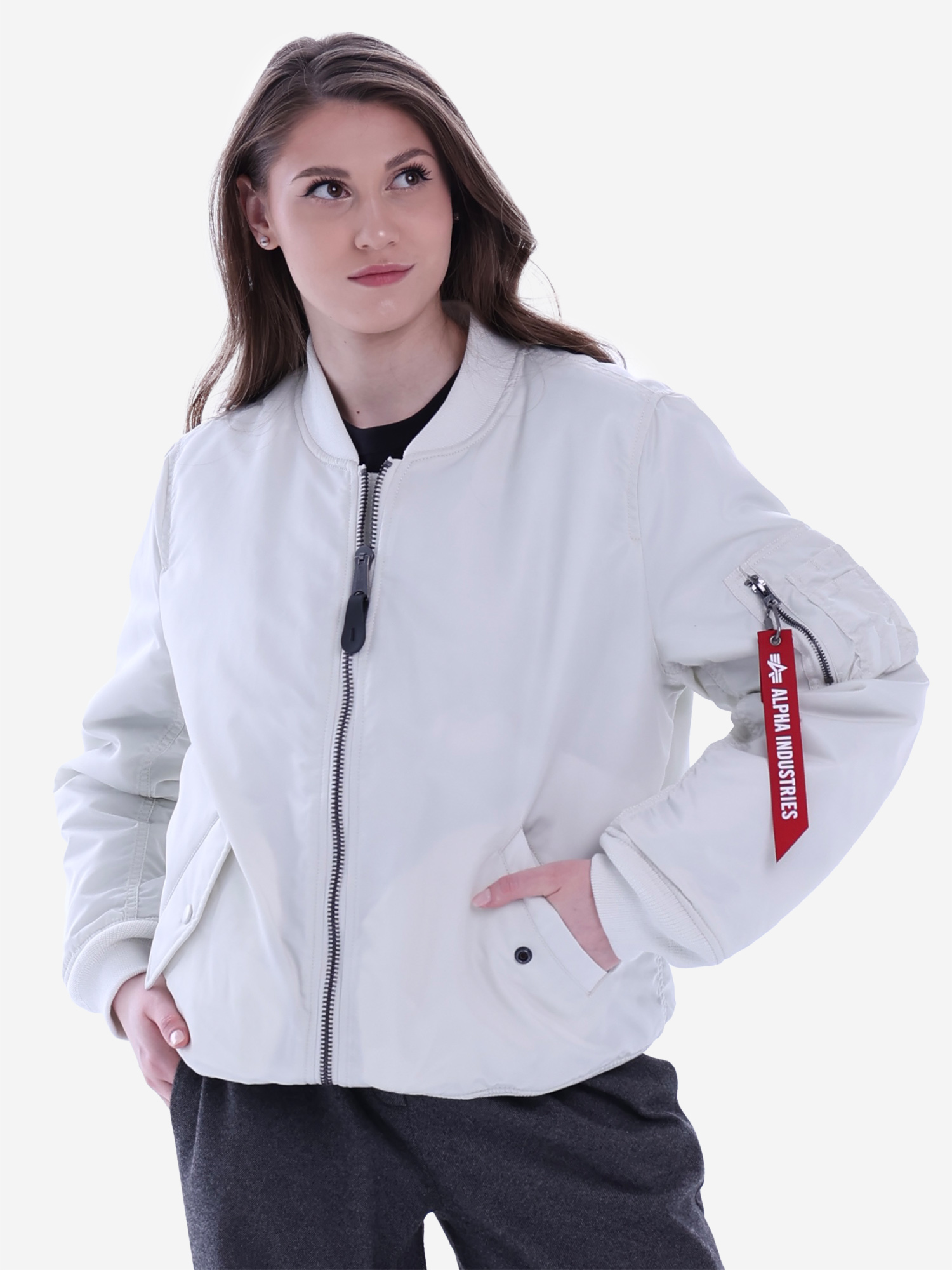 

Бомбер утепленный женский MA-1 W Alpha Industries, Белый