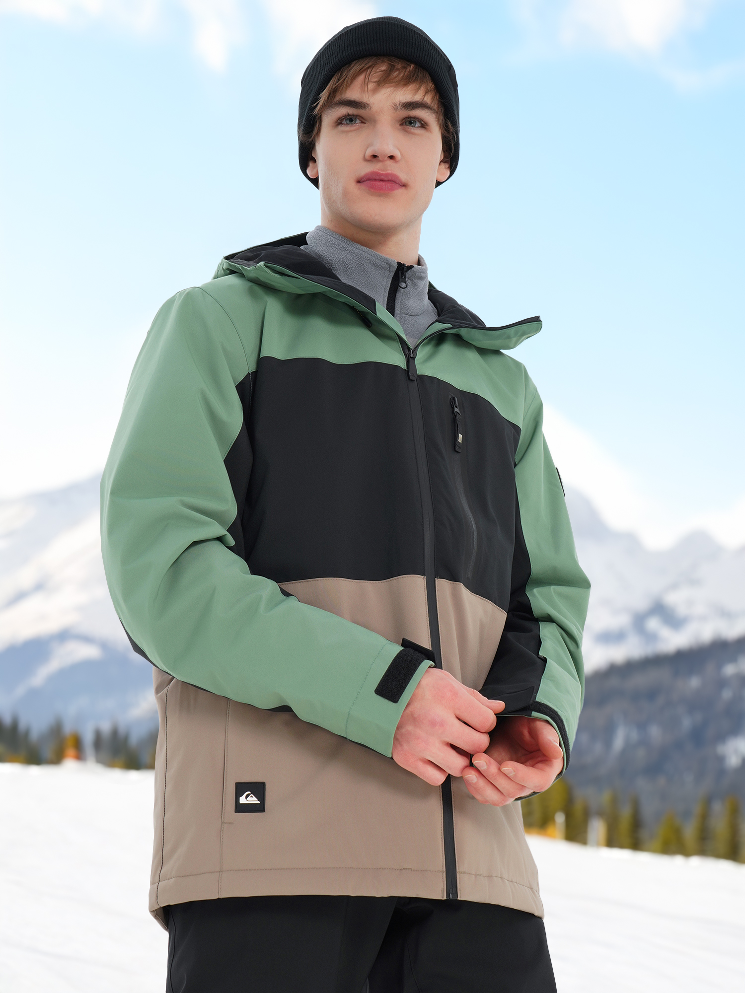 Куртка утепленная Quiksilver Sycamore Block, зеленый, арт. eqytj03503q02-gnd0