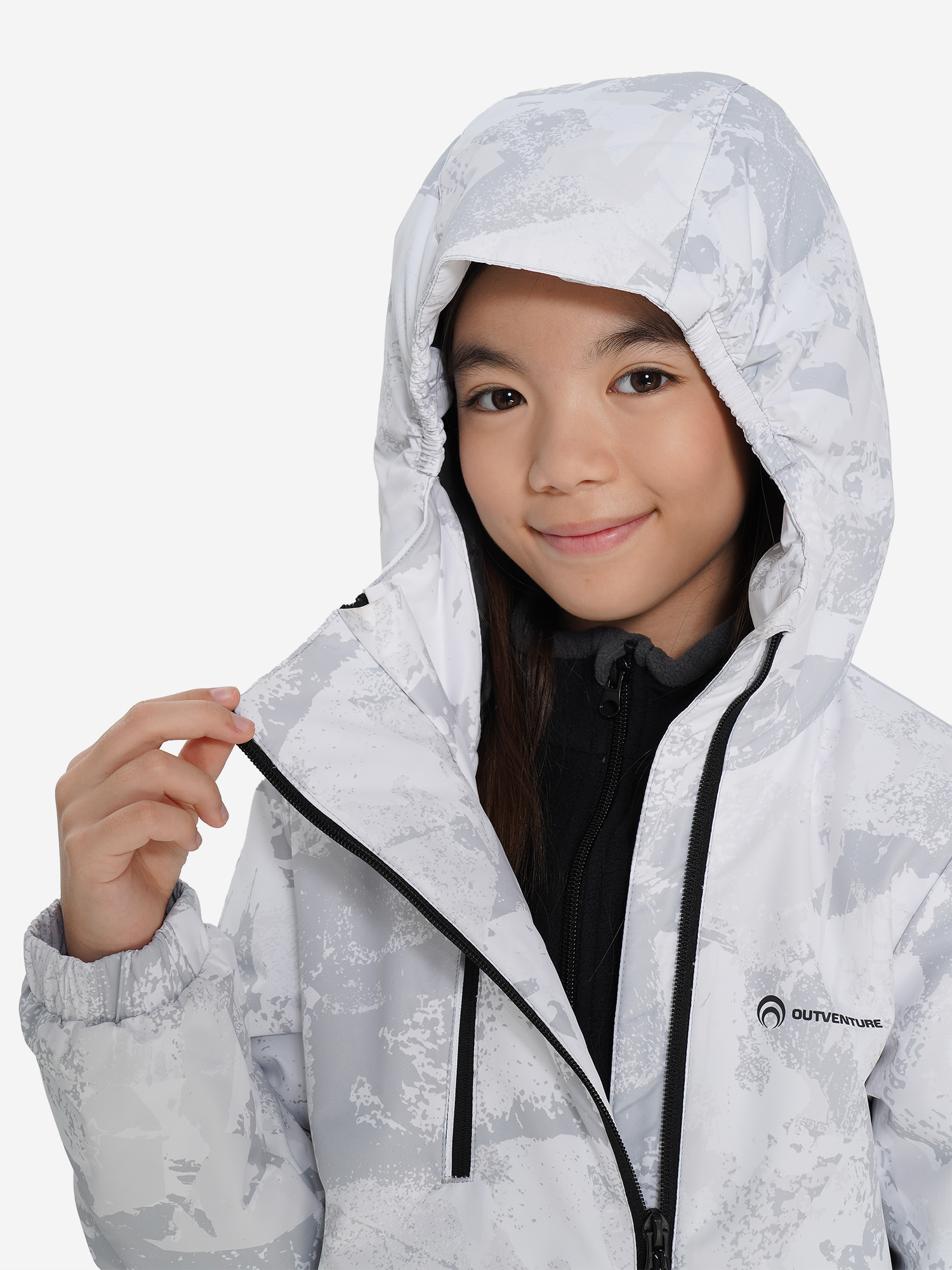 фото Куртка утепленная для девочек outventure, серый