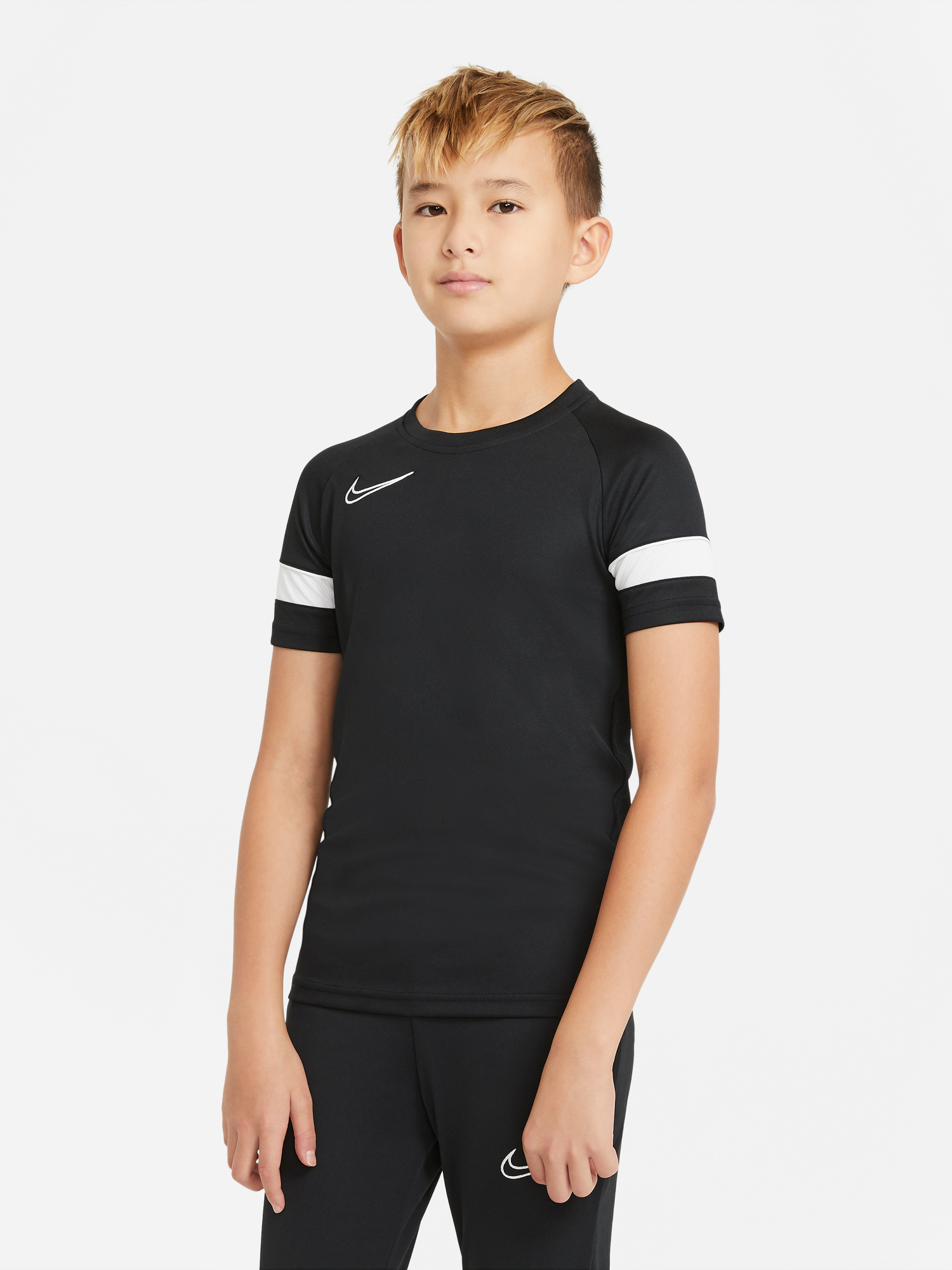 Футболка для мальчиков Nike Dri-FIT Academy, Черный джемпер футбольный для мальчиков nike academy 21