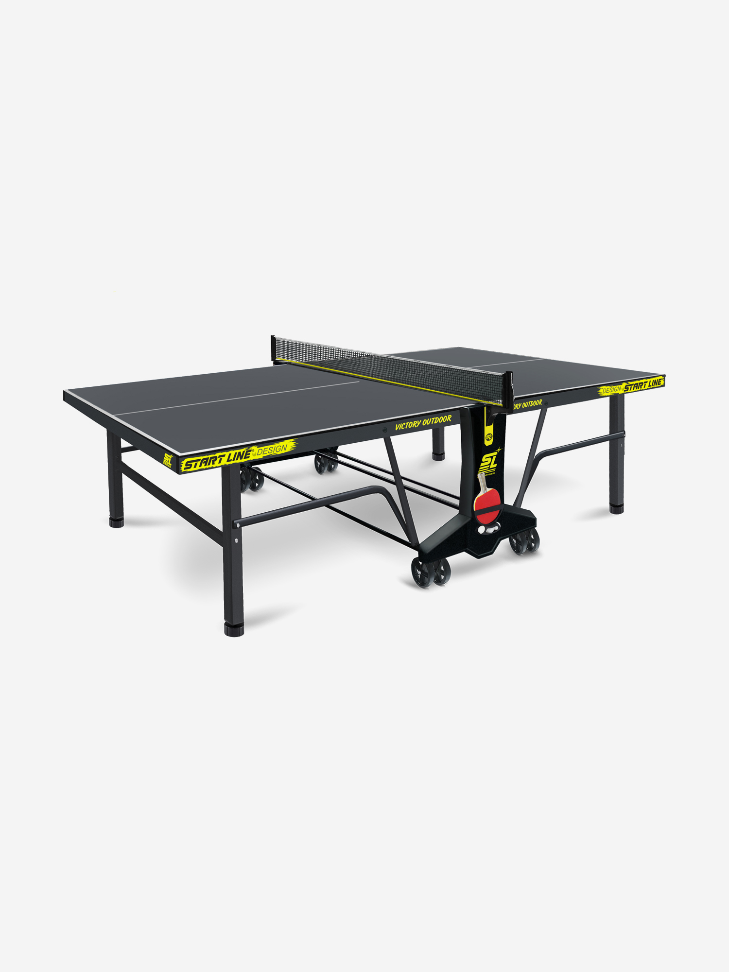 

Стол теннисный Start Line VICTORY DESIGN 6 Всепогодный , для улицы, с колесами, сеткой, Черный