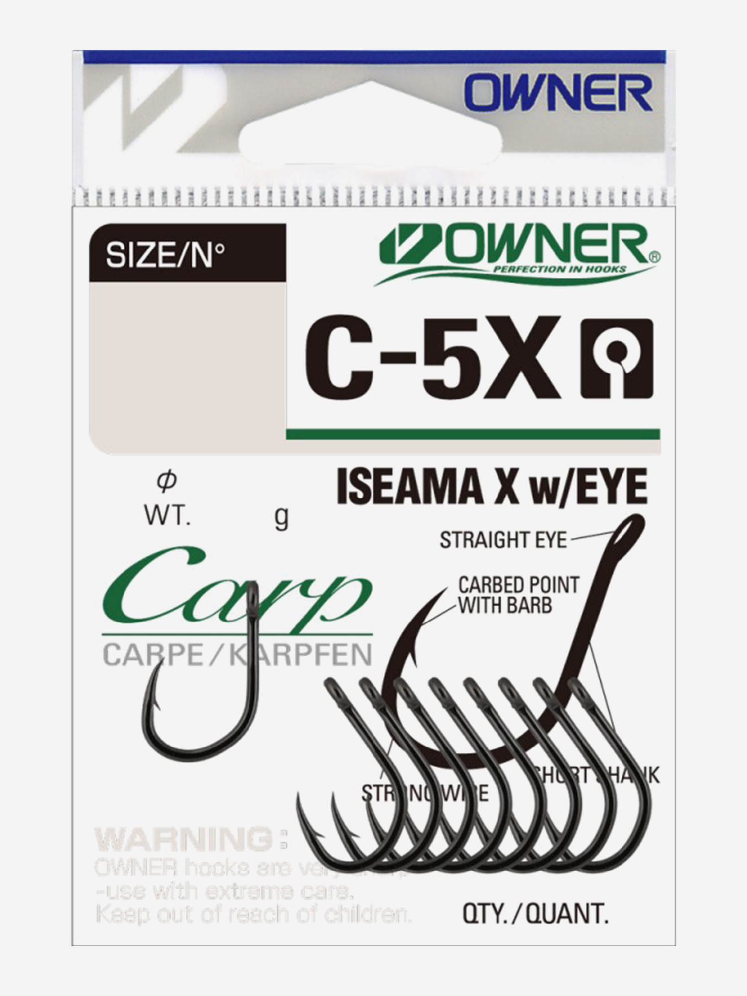 Изображение товара Крючок OWNER Carp Iseama X w/eye BC №1 6шт для карповой рыбалки Изображение товара Крючок OWNER Carp Iseama X w/eye BC №1 6шт для карповой рыбалки