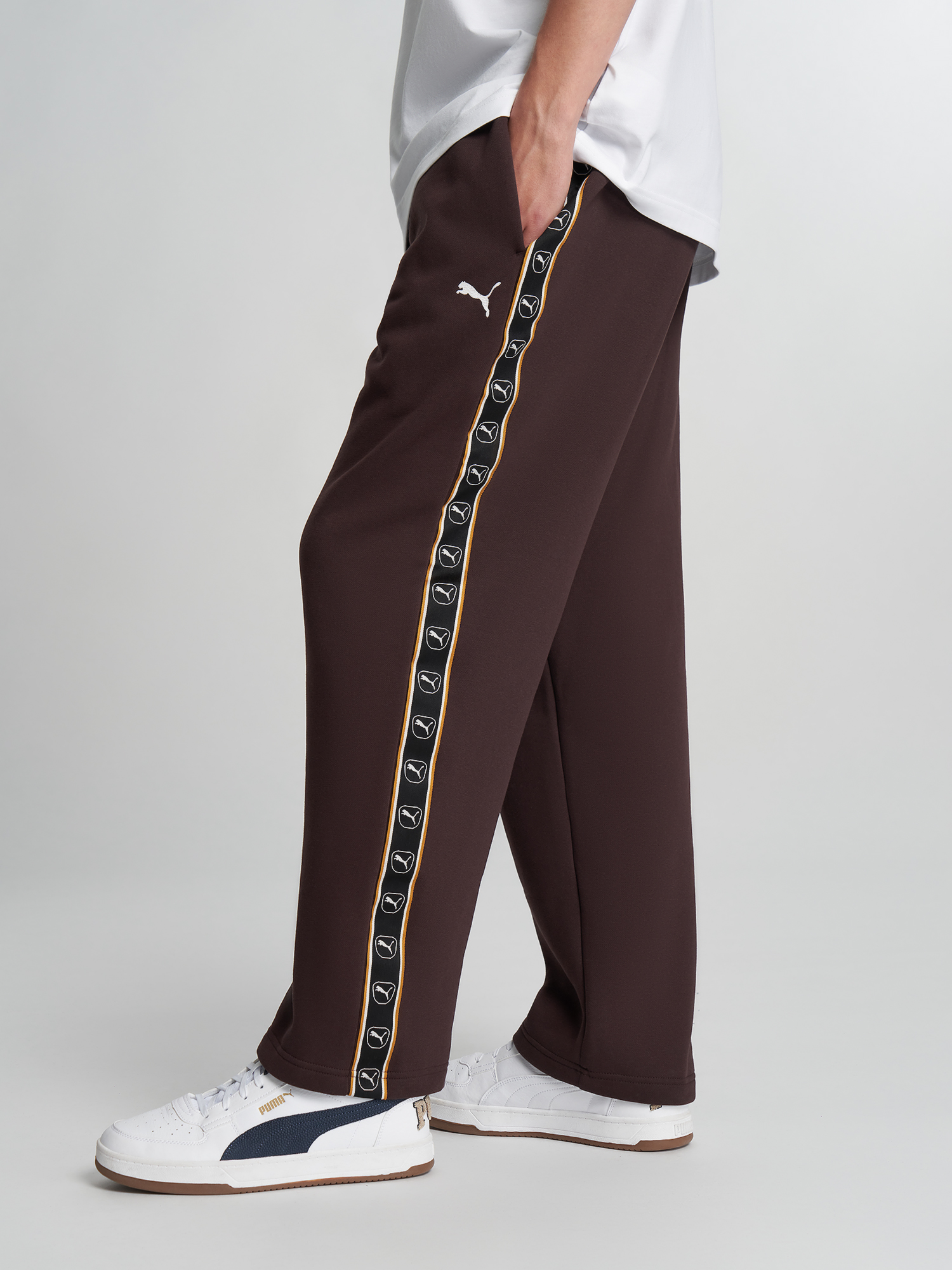 Брюки мужские PUMA Essentials Elevated Tape, Коричневый 2