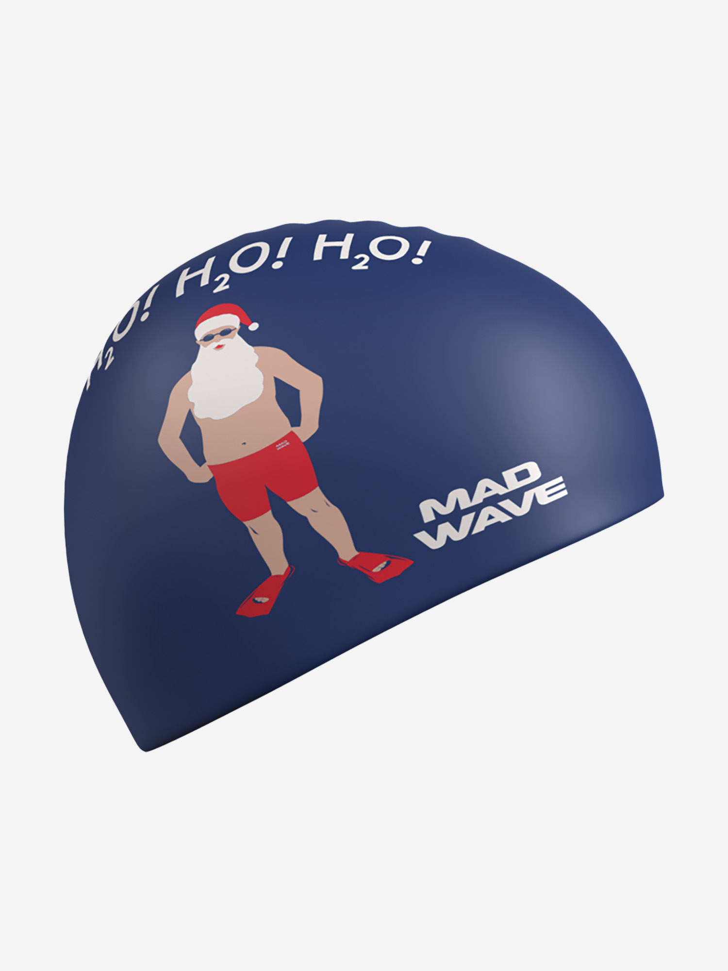 

Силиконовая шапочка Mad Wave Happy New Year, Синий