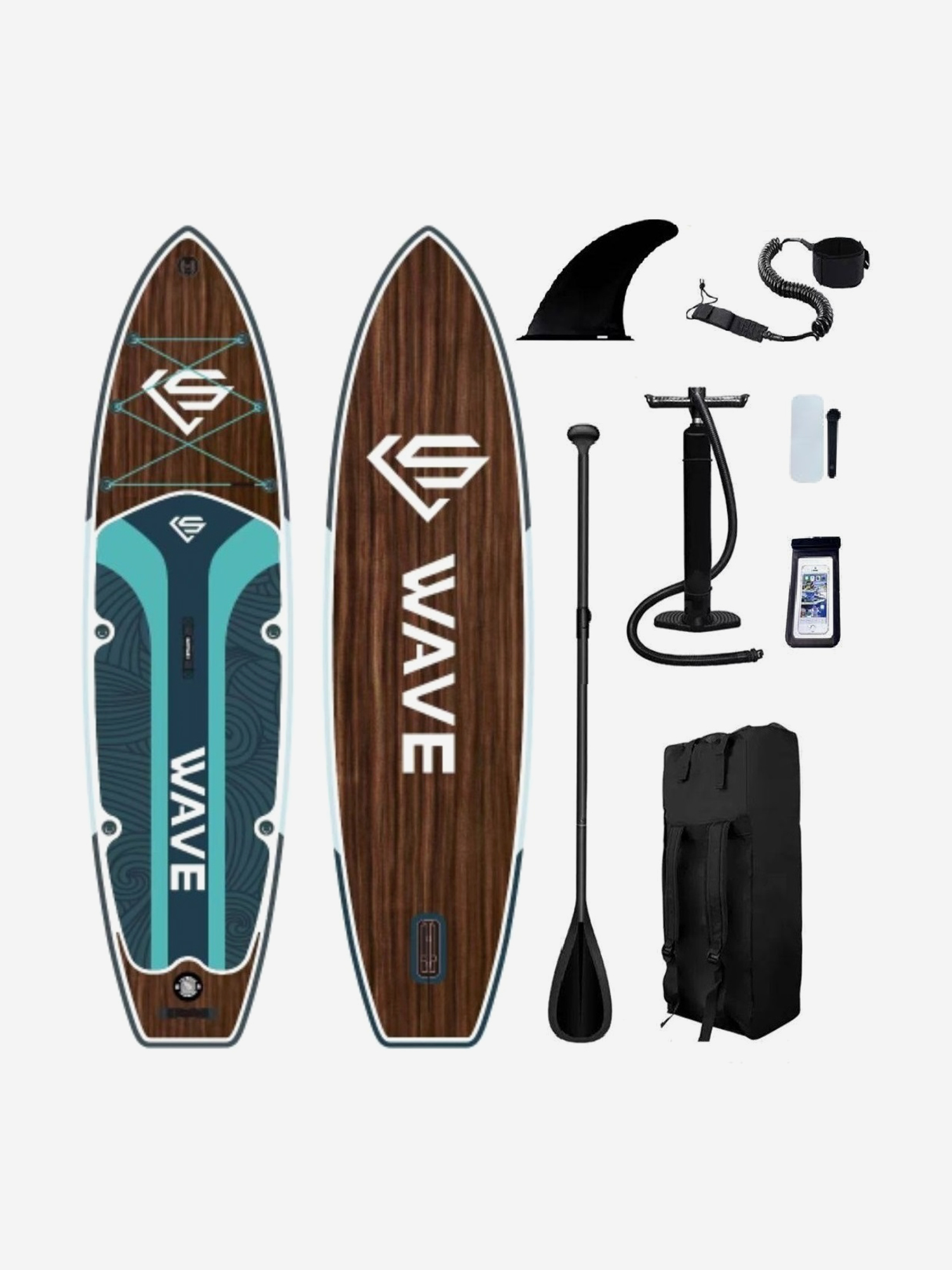 

SUP-доска WAVE Dark Wooden 11', Коричневый