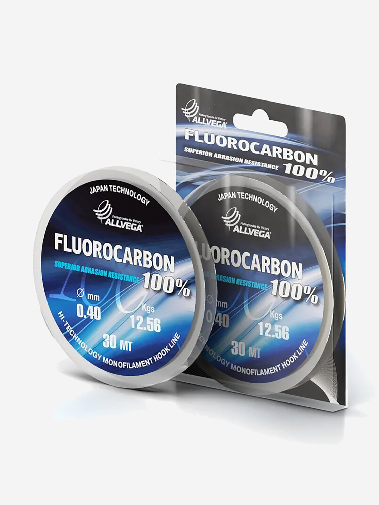 

Леска монофильная ALLVEGA "FX Fluorocarbon 100%" 30м 0.40мм (12.56кг) флюорокарбон 100%, Белый