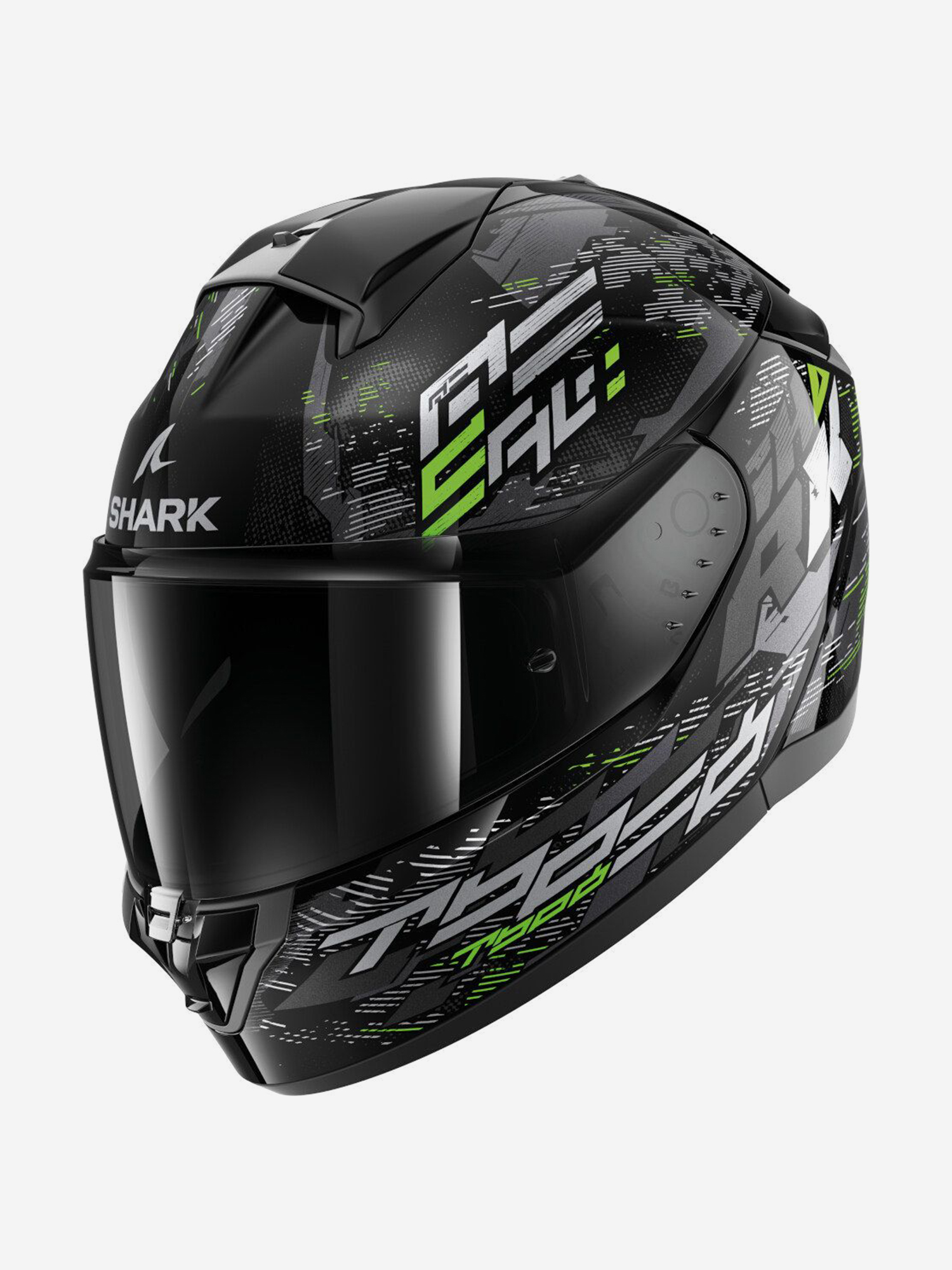 

Мотошлем интеграл Shark RIDILL 2 MOLOKAI Black/Silver/Green, Черный