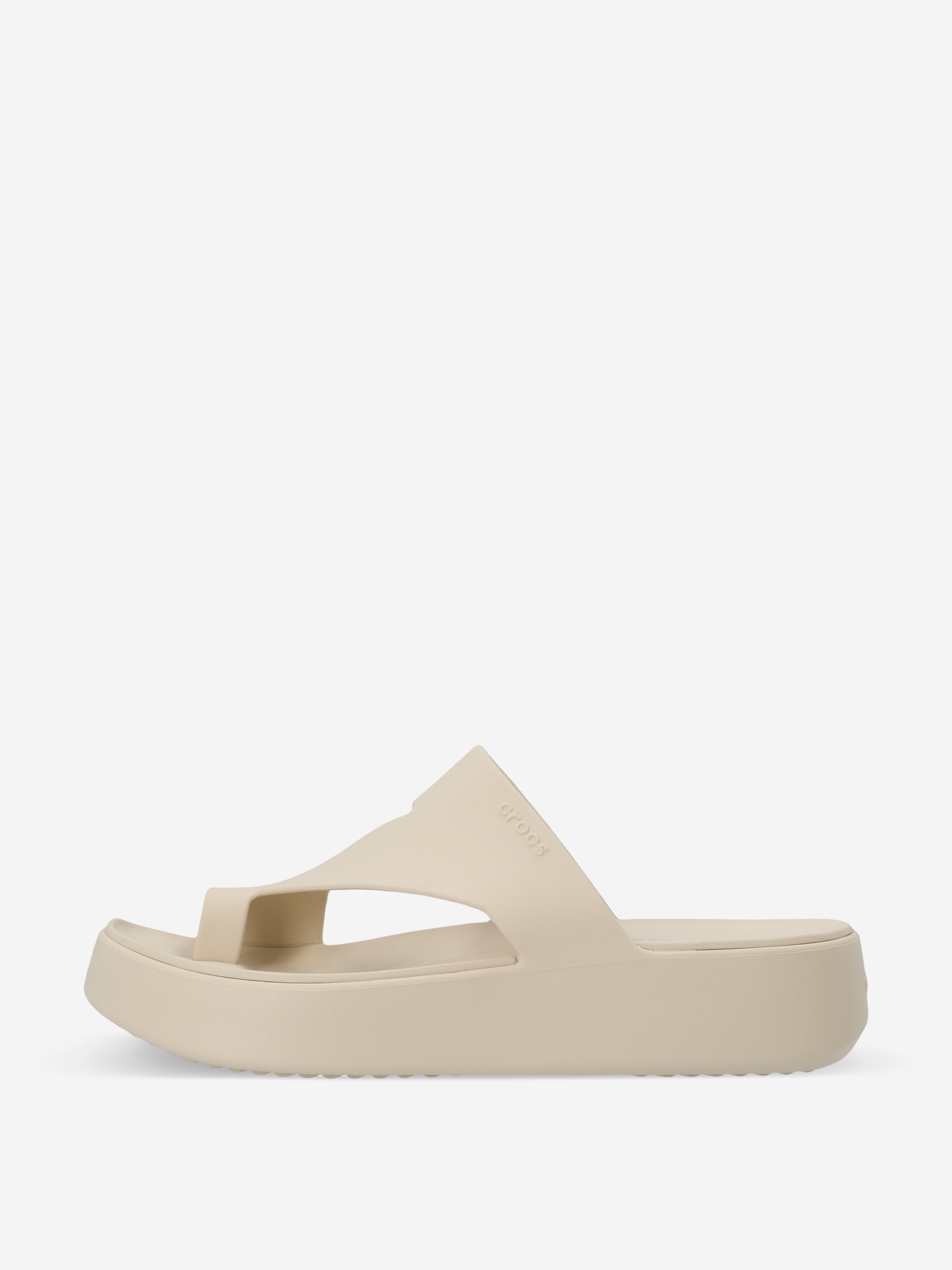 фото Шлепанцы женские crocs getaway platform toe loop, бежевый
