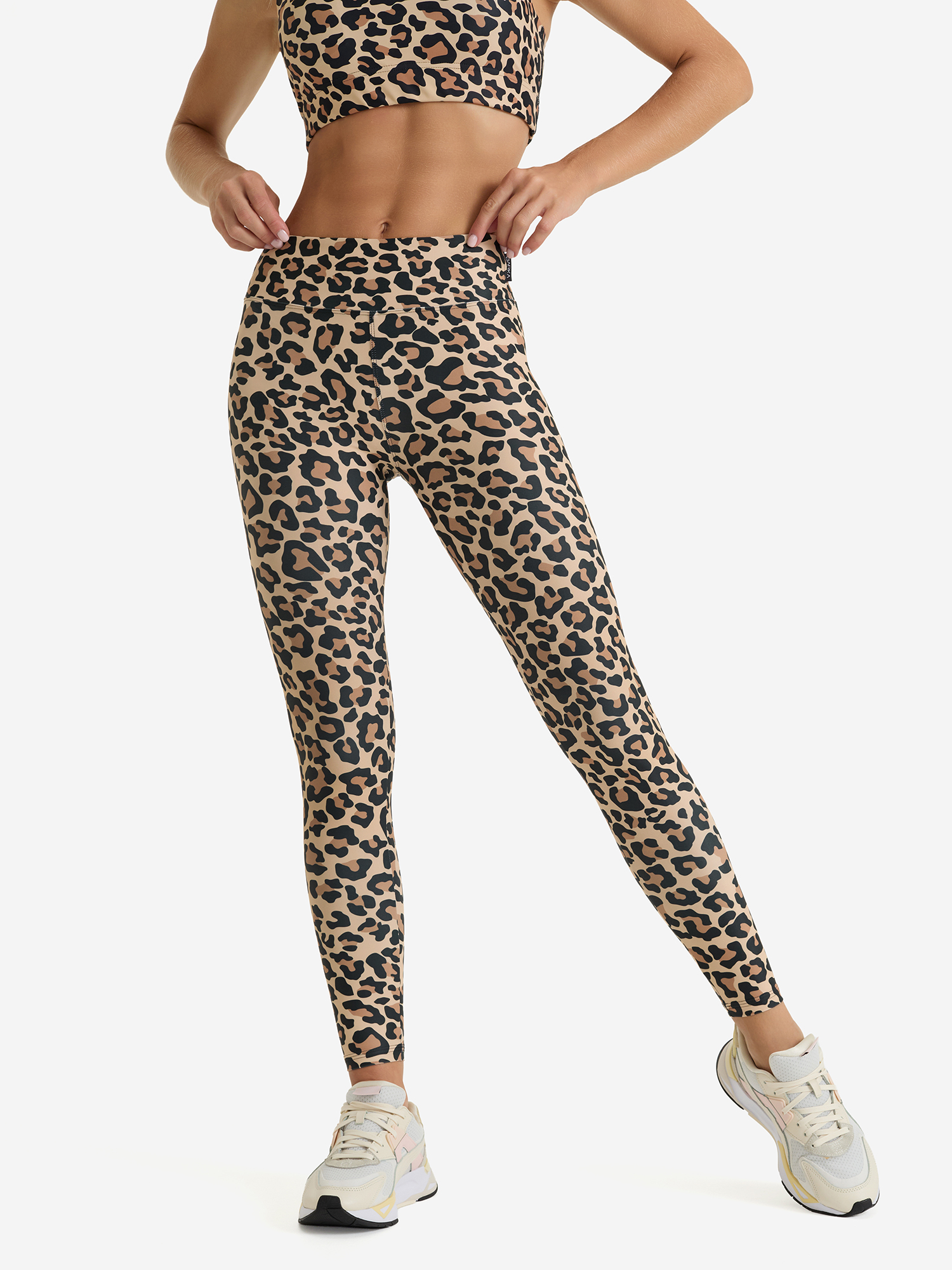 Изображение товара Женские спортивные легинсы BARKA для йоги фитнеса и тренингов коричневый черный