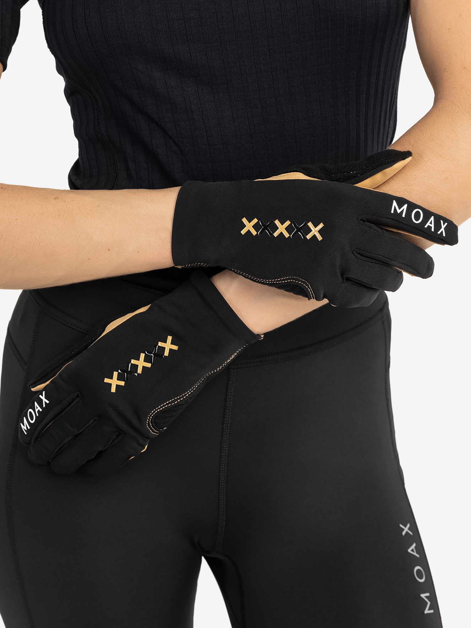фото Перчатки moaxsport race gold, черный