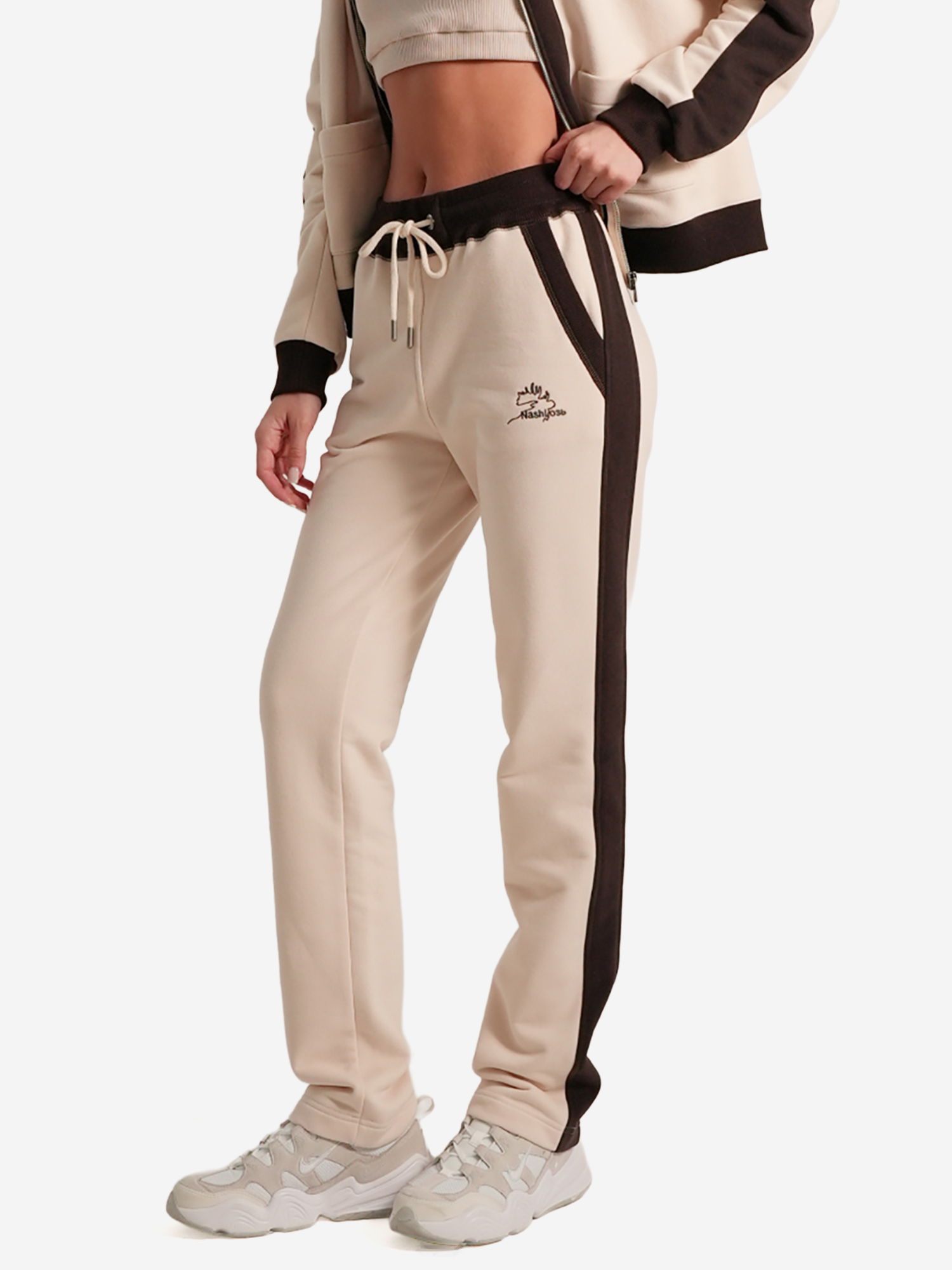 Изображение товара Женские брюки NashLosь прямые с широкими лампасами для спорта и повседневной носки