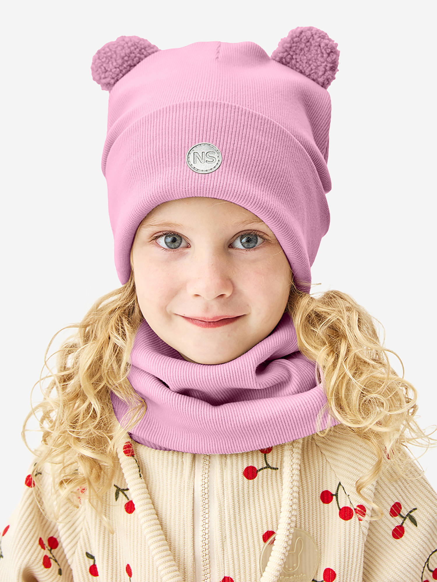 Изображение товара Комплект шапка и снуд NIKASTYLE малиновый муcс